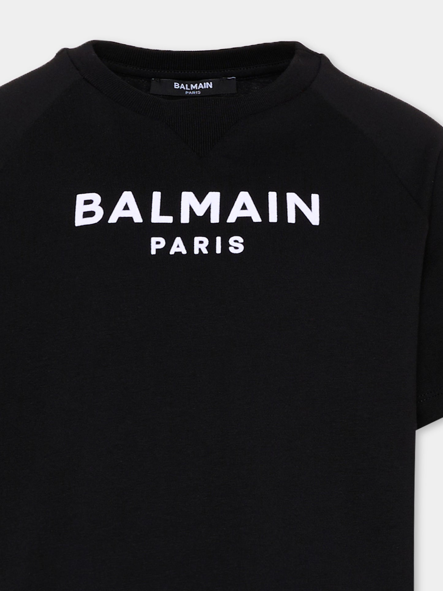 T-Shirt nera per bambino con logo