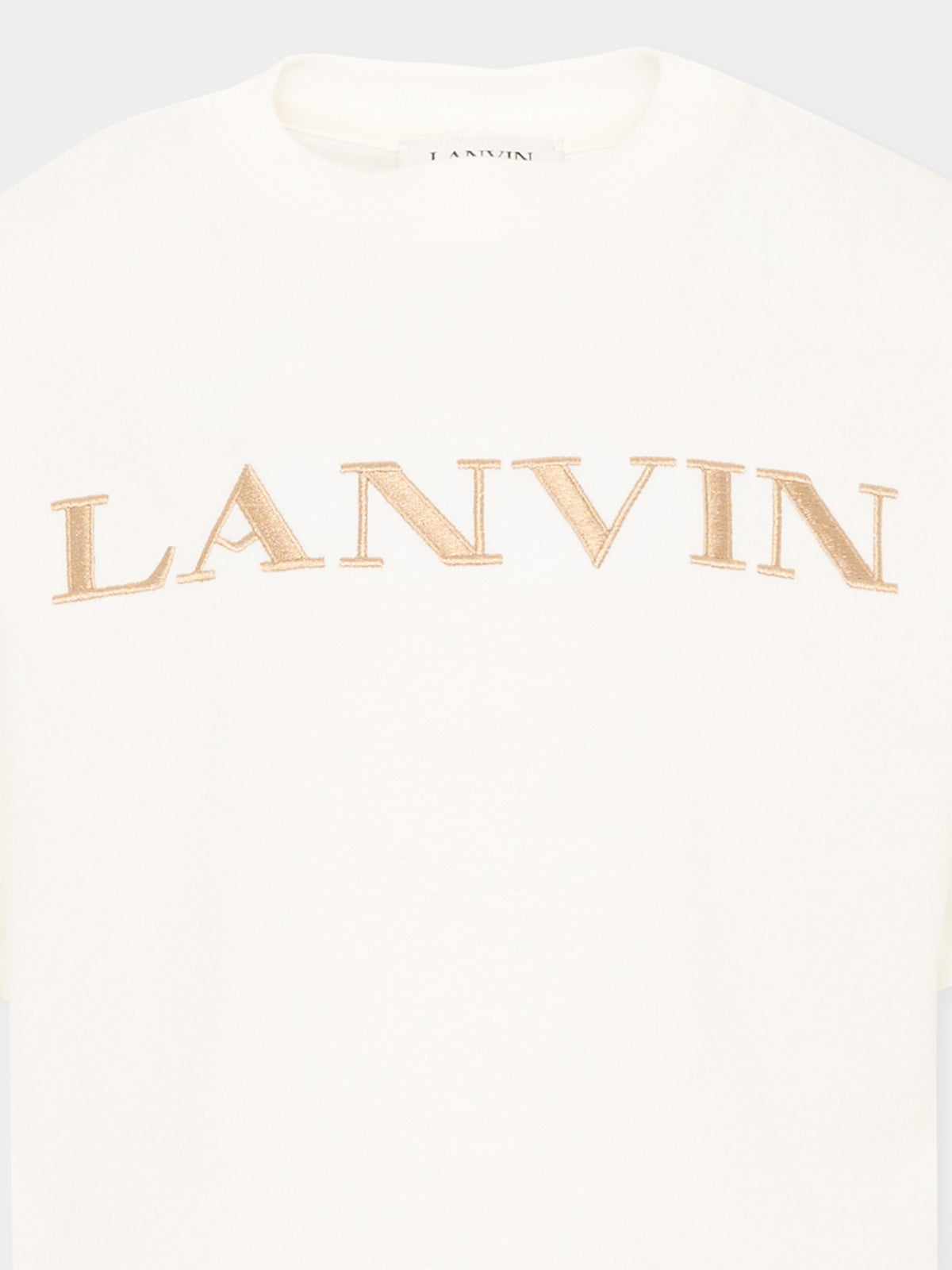 T-Shirt avorio per bambini con logo,Lanvin Petite,N30426 117