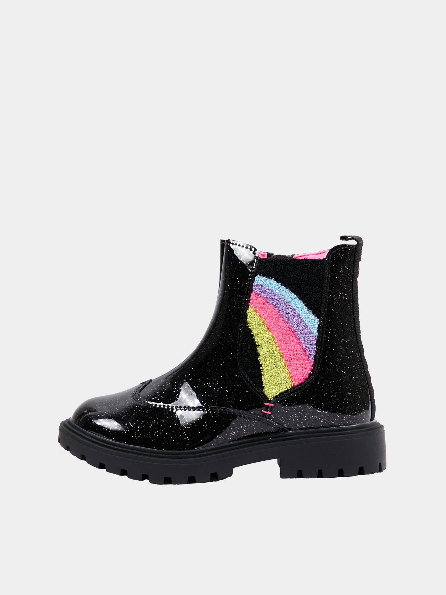 Stivaletti neri per bambina con arcobaleno,Billieblush,U22484 09B