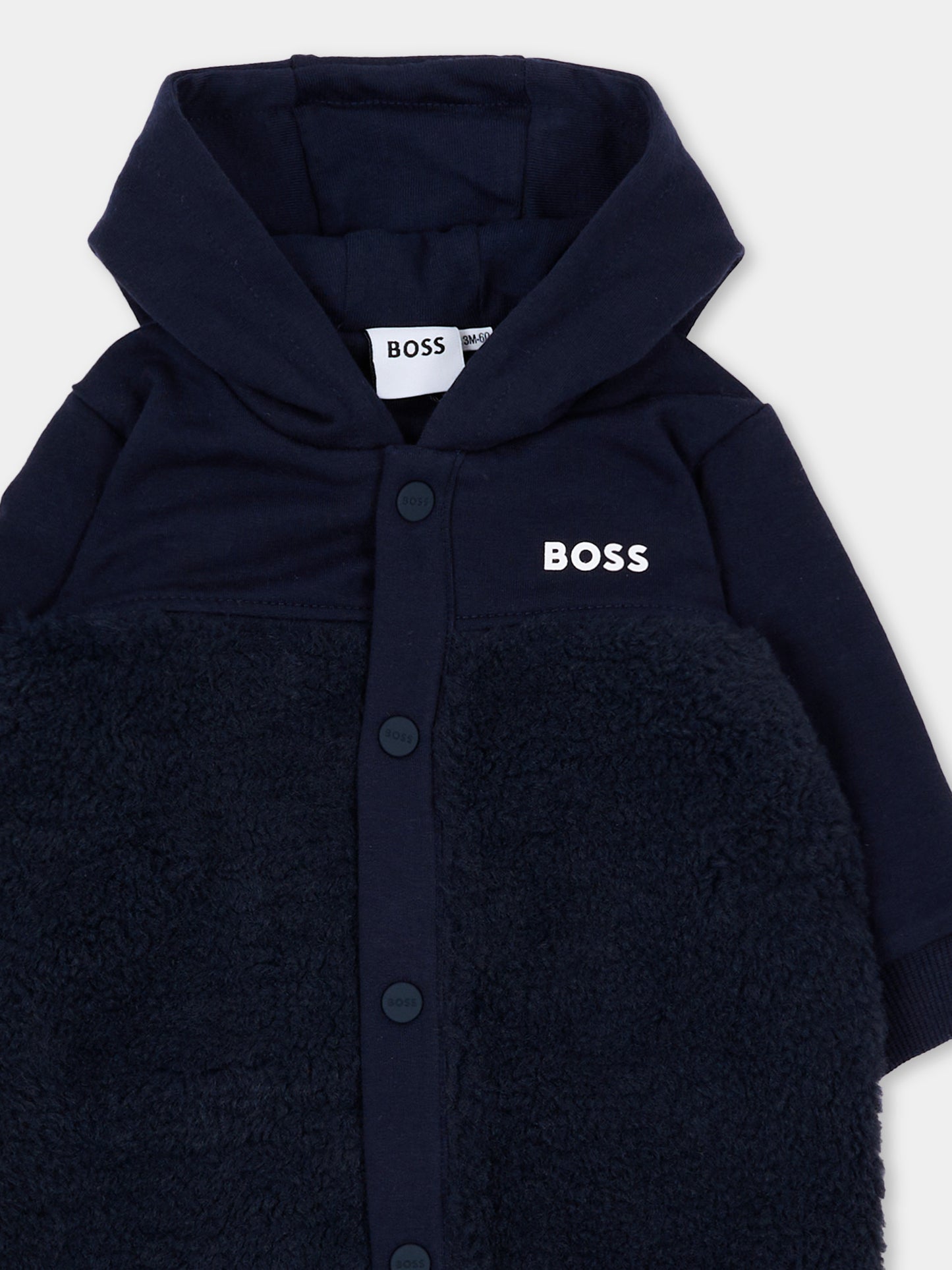 Tutina blu per neonato con logo,Boss,J53297 849