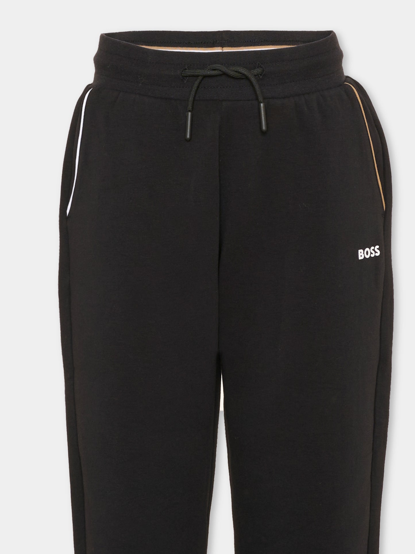 Pantalone nero per bambino con logo,Boss,J53345 09B