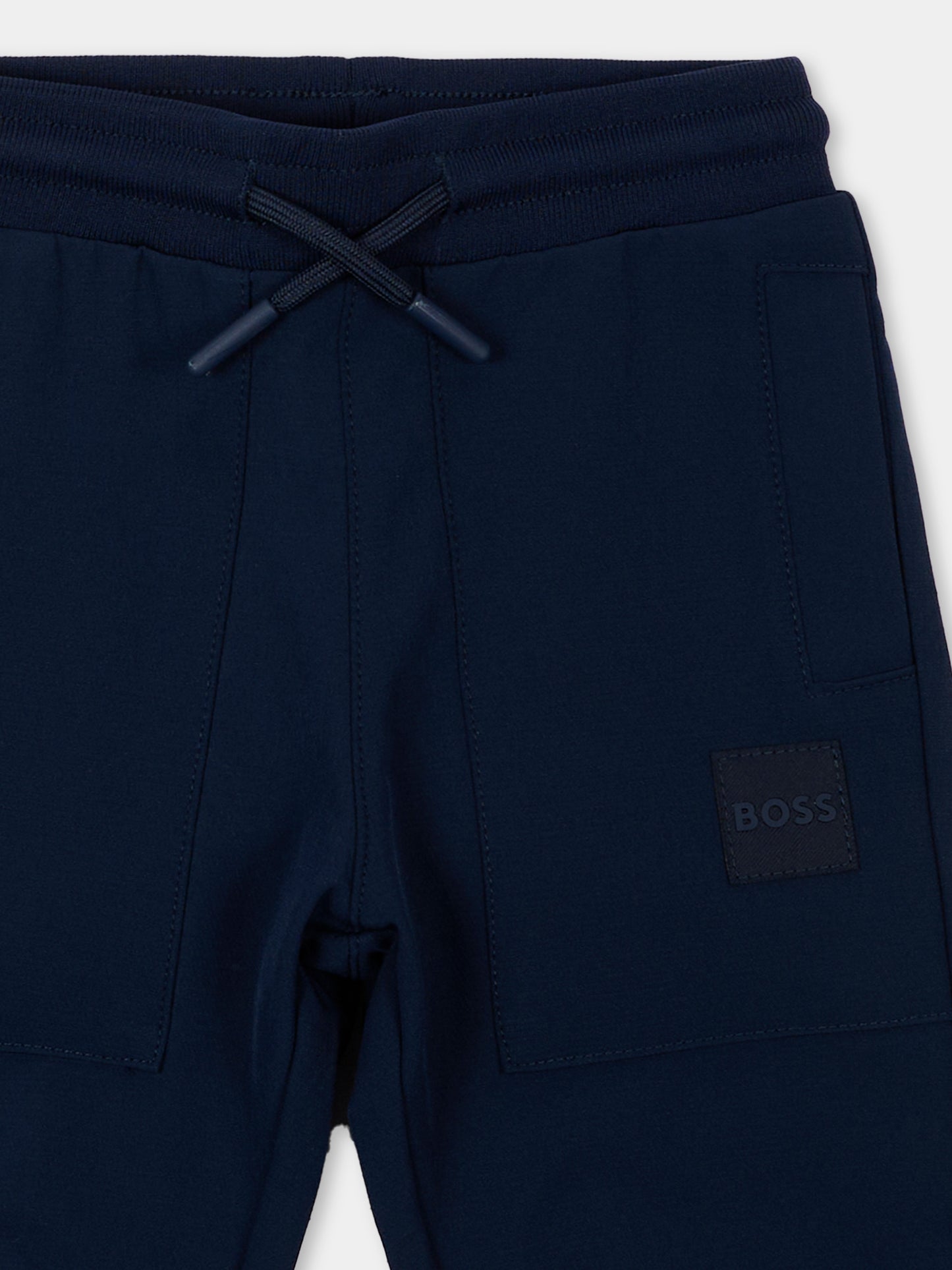 Pantalone blu per neonato con logo,Boss,J53471 849