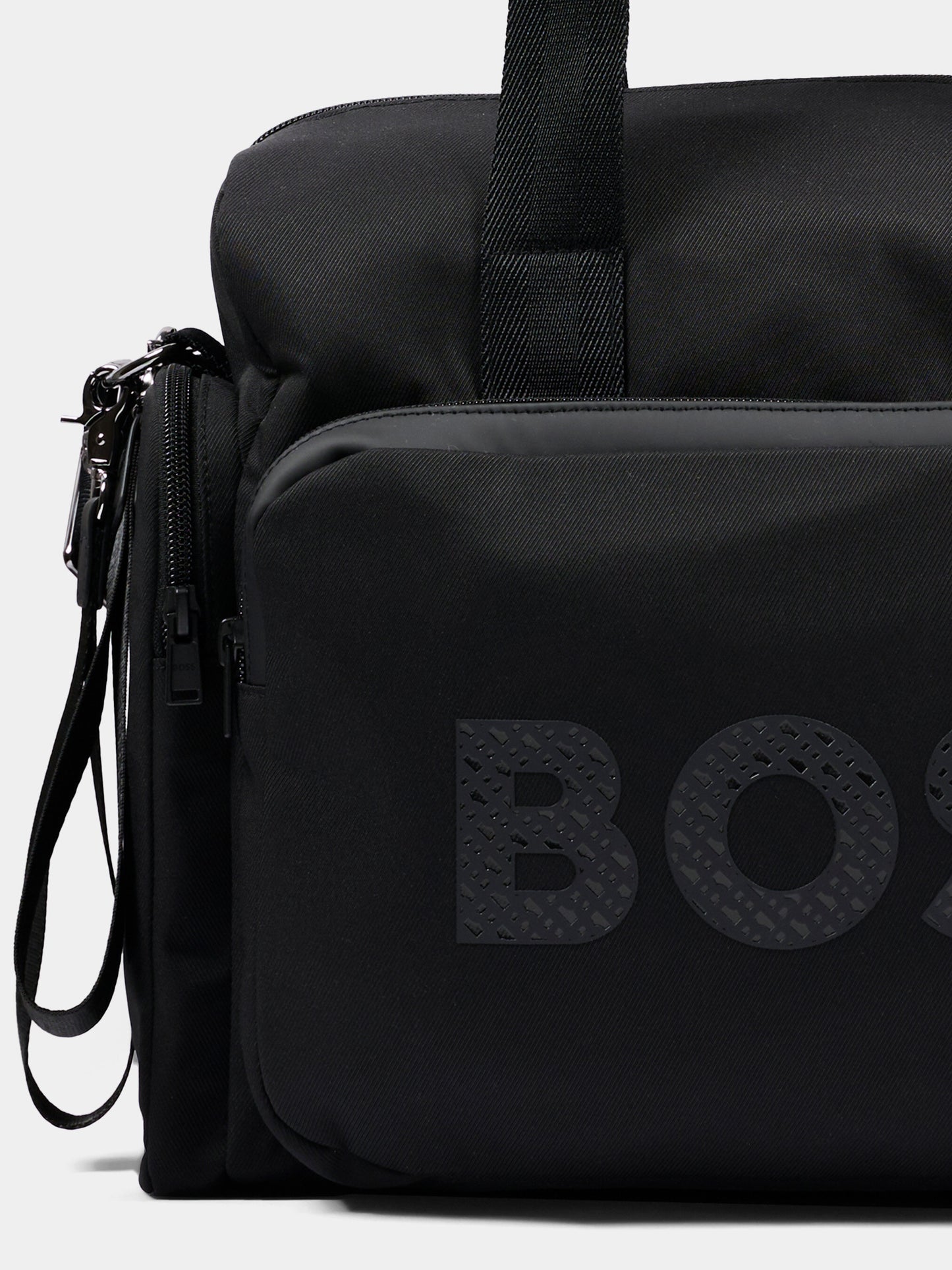 Borsa mamma nera per neonati con logo,Boss,J53561 09B