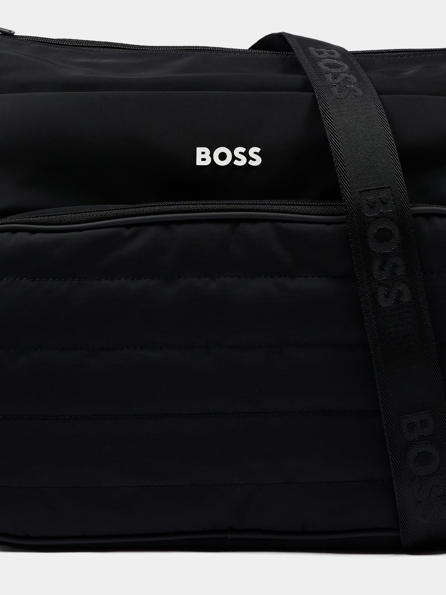 Borsa mamma nera per neonati con logo,Boss,J53562 09B