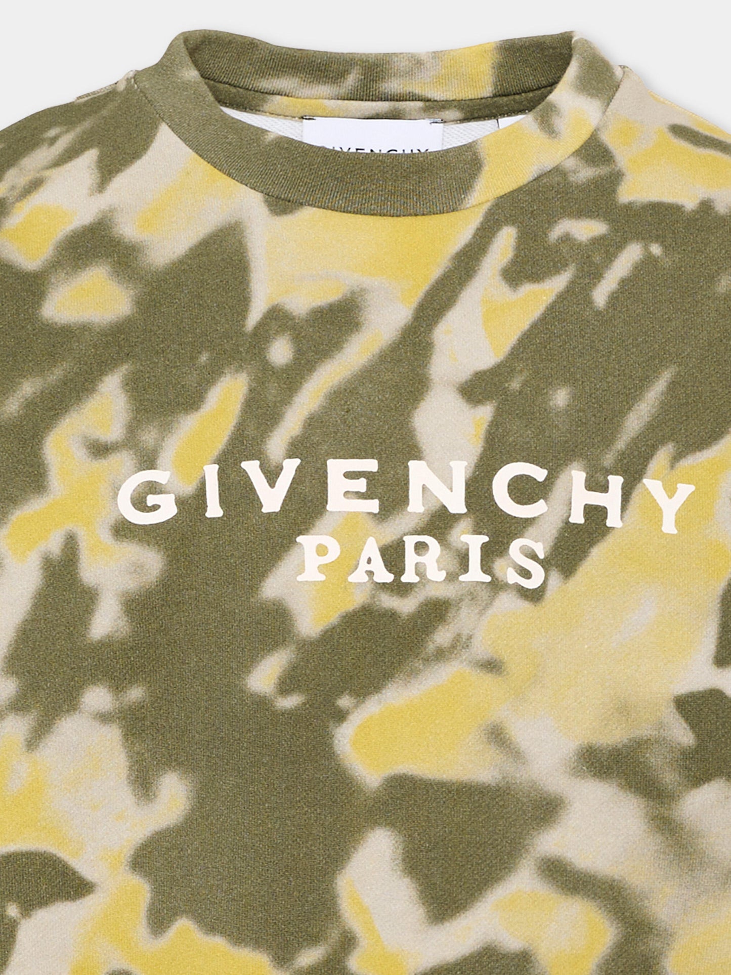 Felpa verde per bambino con logo,Givenchy Kids,H31272 653