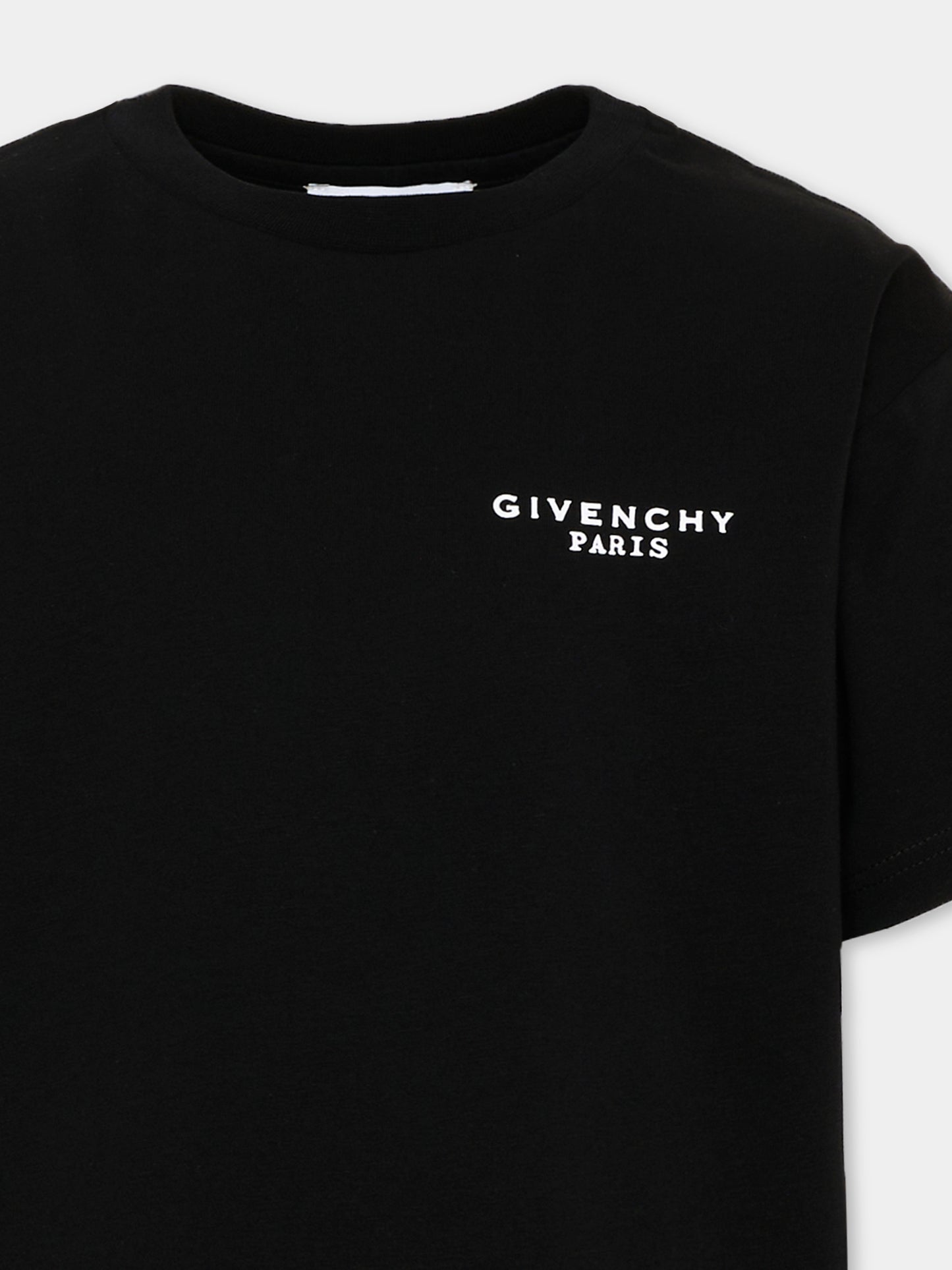 T-Shirt nera per bambini con logo,Givenchy Kids,H31280 09B