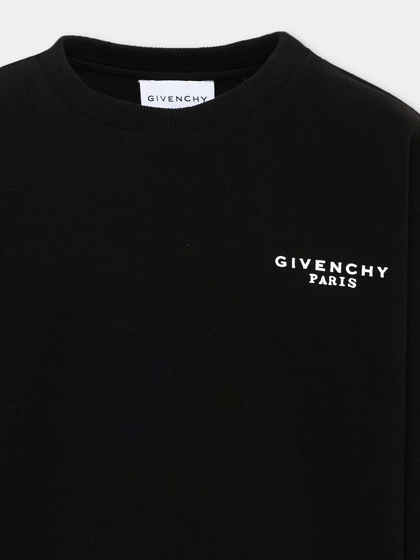 Felpa nera per bambini con logo,Givenchy Kids,H31282 09B