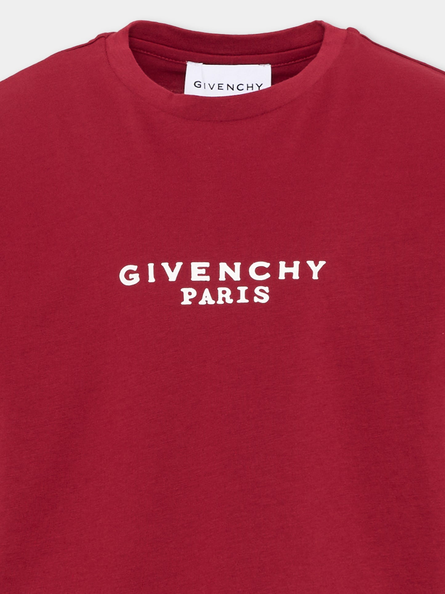 T-Shirt rossa per bambina con logo,Givenchy Kids,H31315 96D