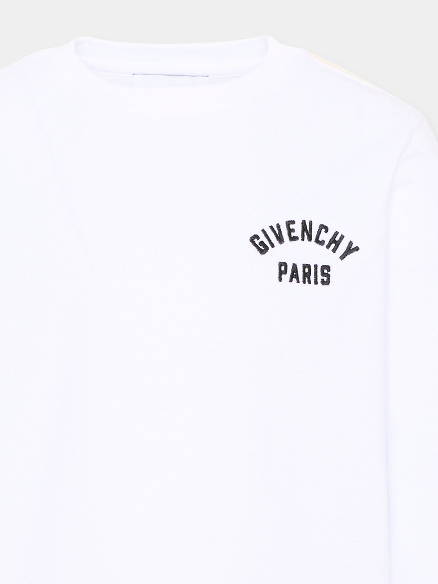 T-Shirt a manica lunga bianca per bambino con logo,Givenchy Kids,H31347 10P