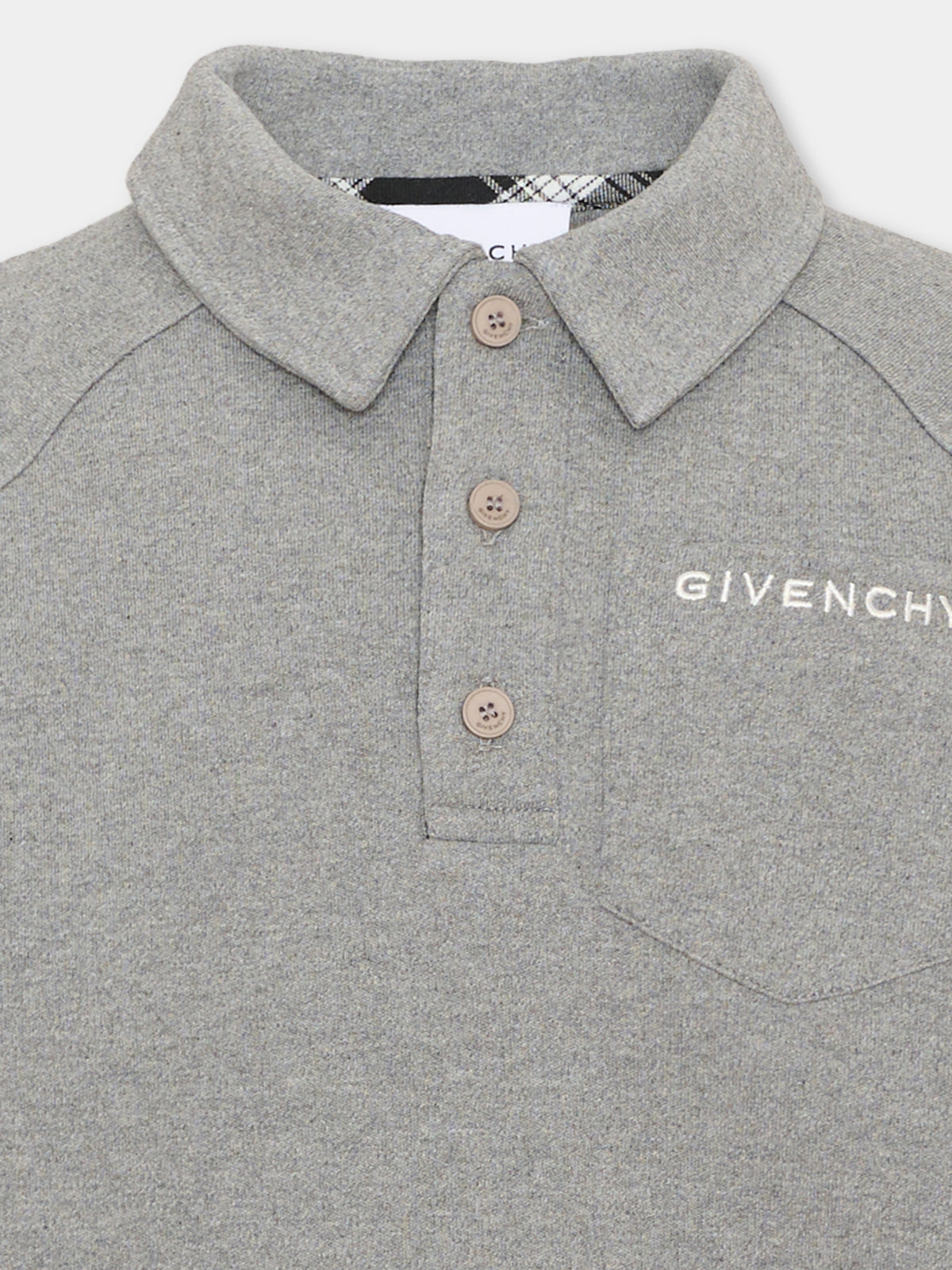 Polo grigia per bambino con logo,Givenchy Kids,H31348 A47