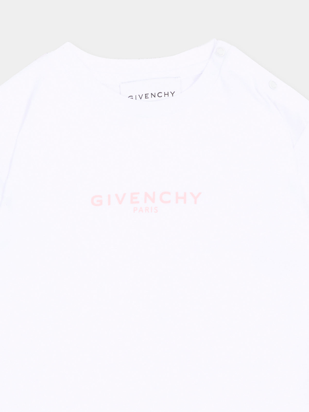 T-Shirt bianca per neonata con logo,Givenchy Kids,H31379 10P
