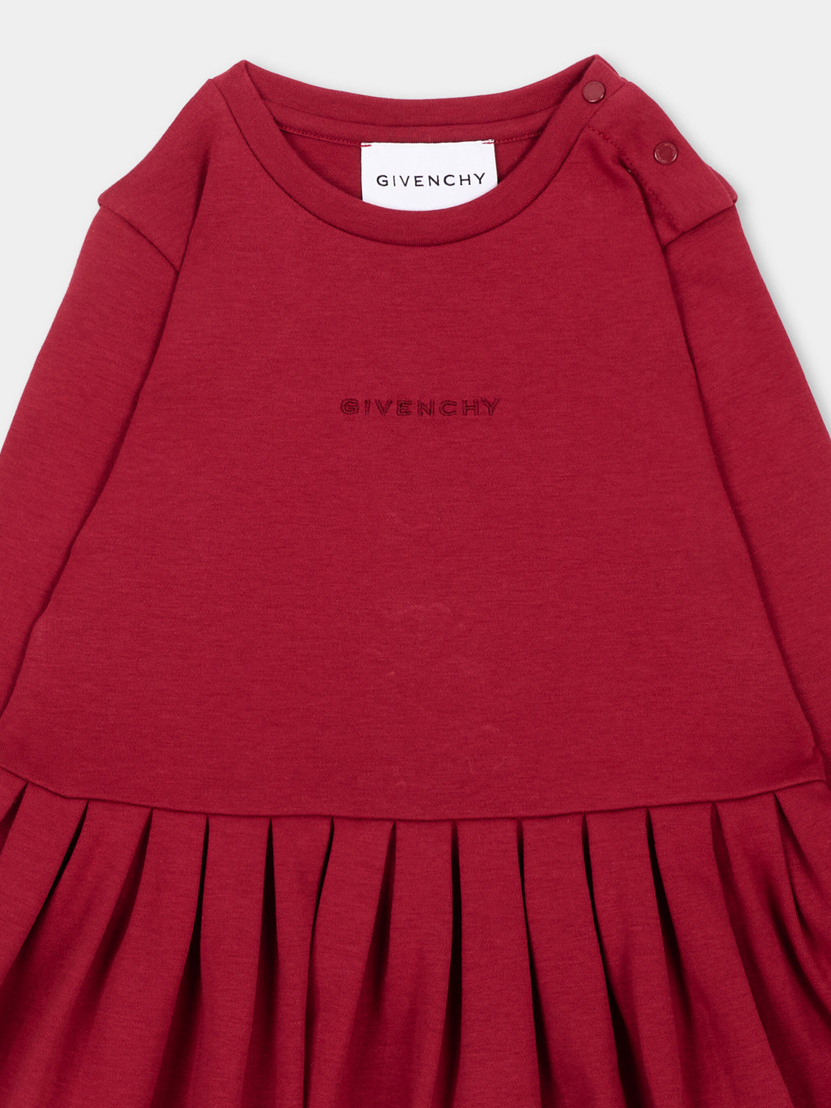 Vestito rosso per neonata con logo,Givenchy Kids,H31463 96D