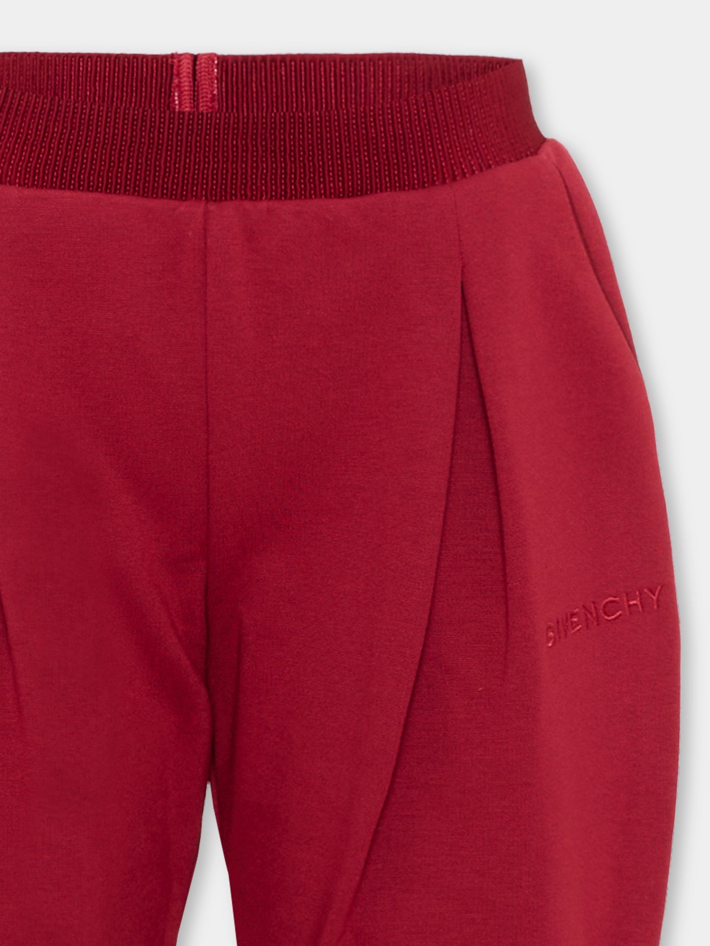 Pantalone bordeaux per bambina con logo,Givenchy Kids,H31546 96D