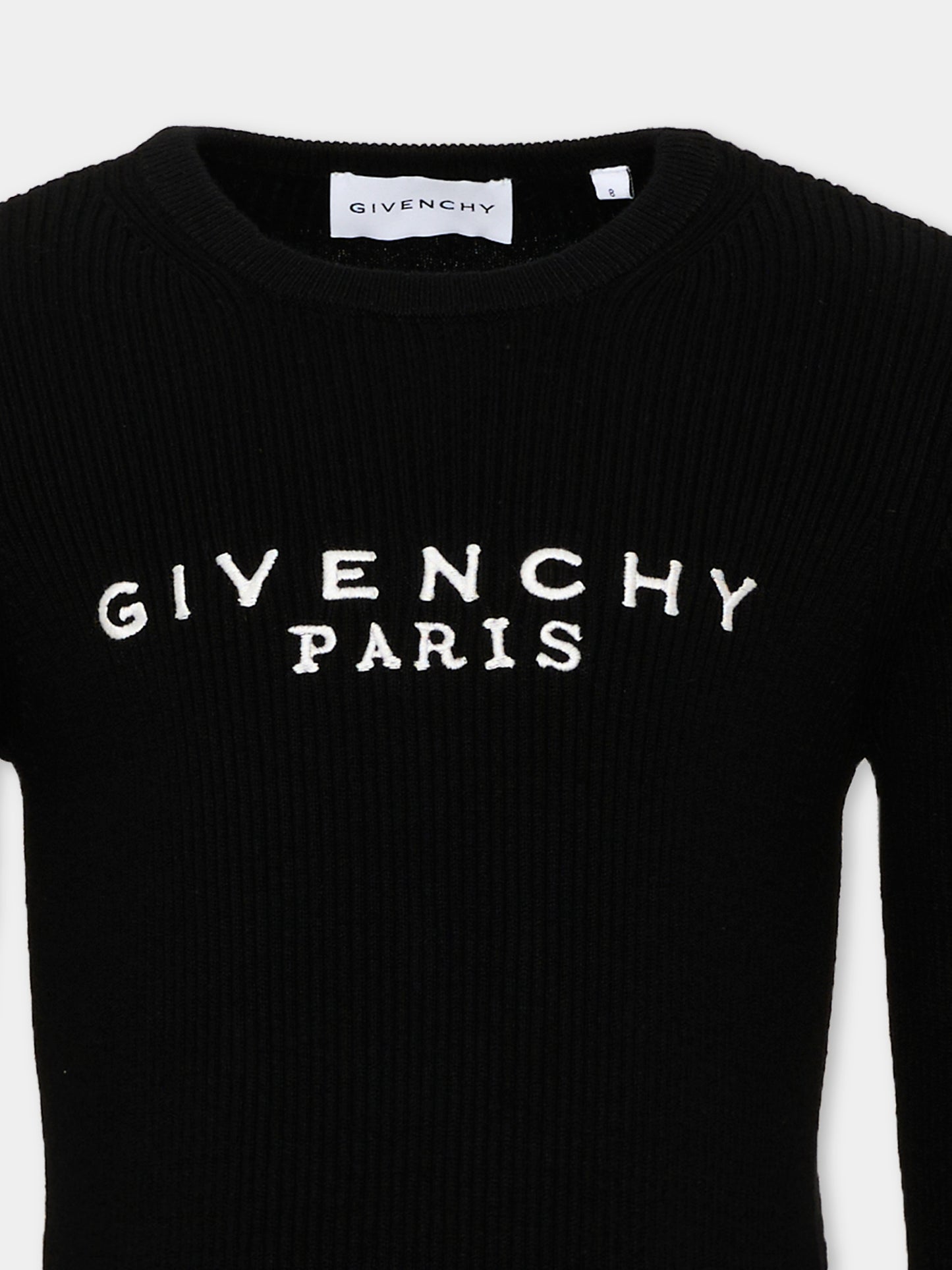 Maglione nero per bambina con logo,Givenchy Kids,H31556 09B