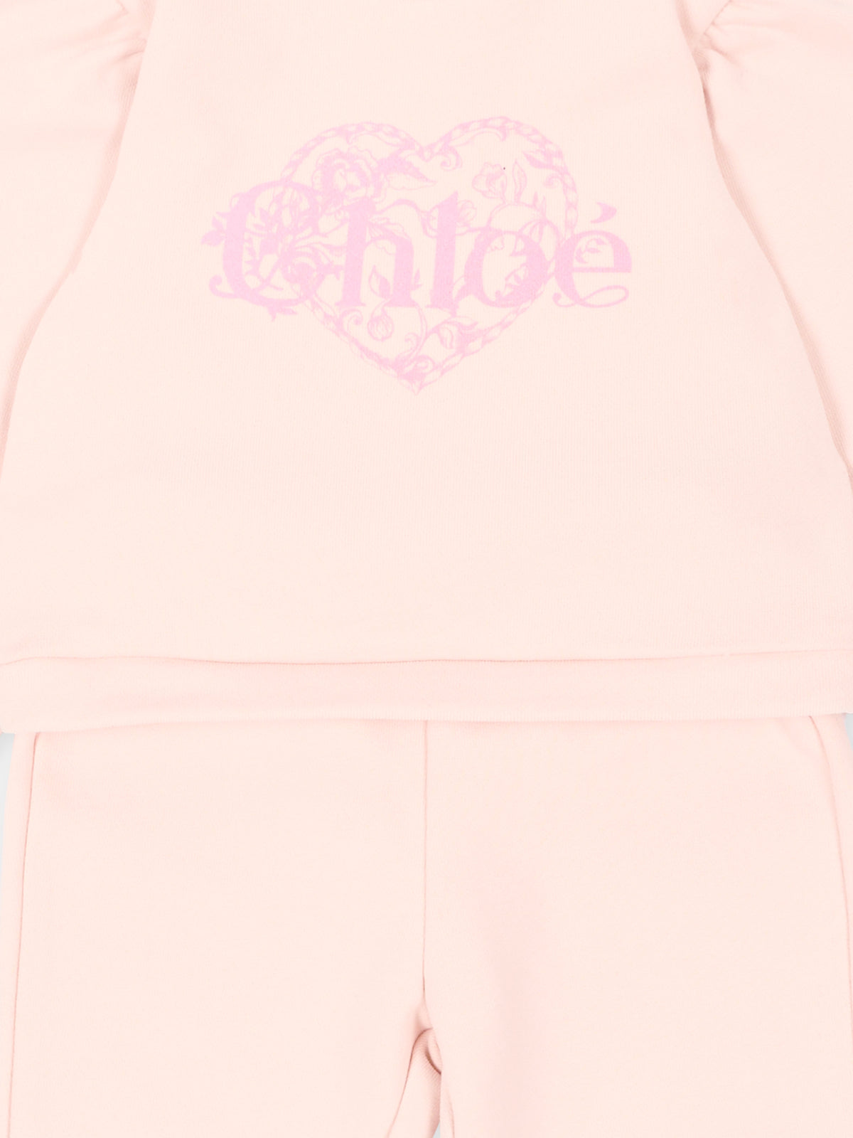 Completo sportivo lungo rosa per neonata,Chloé Kids,C21348 46J