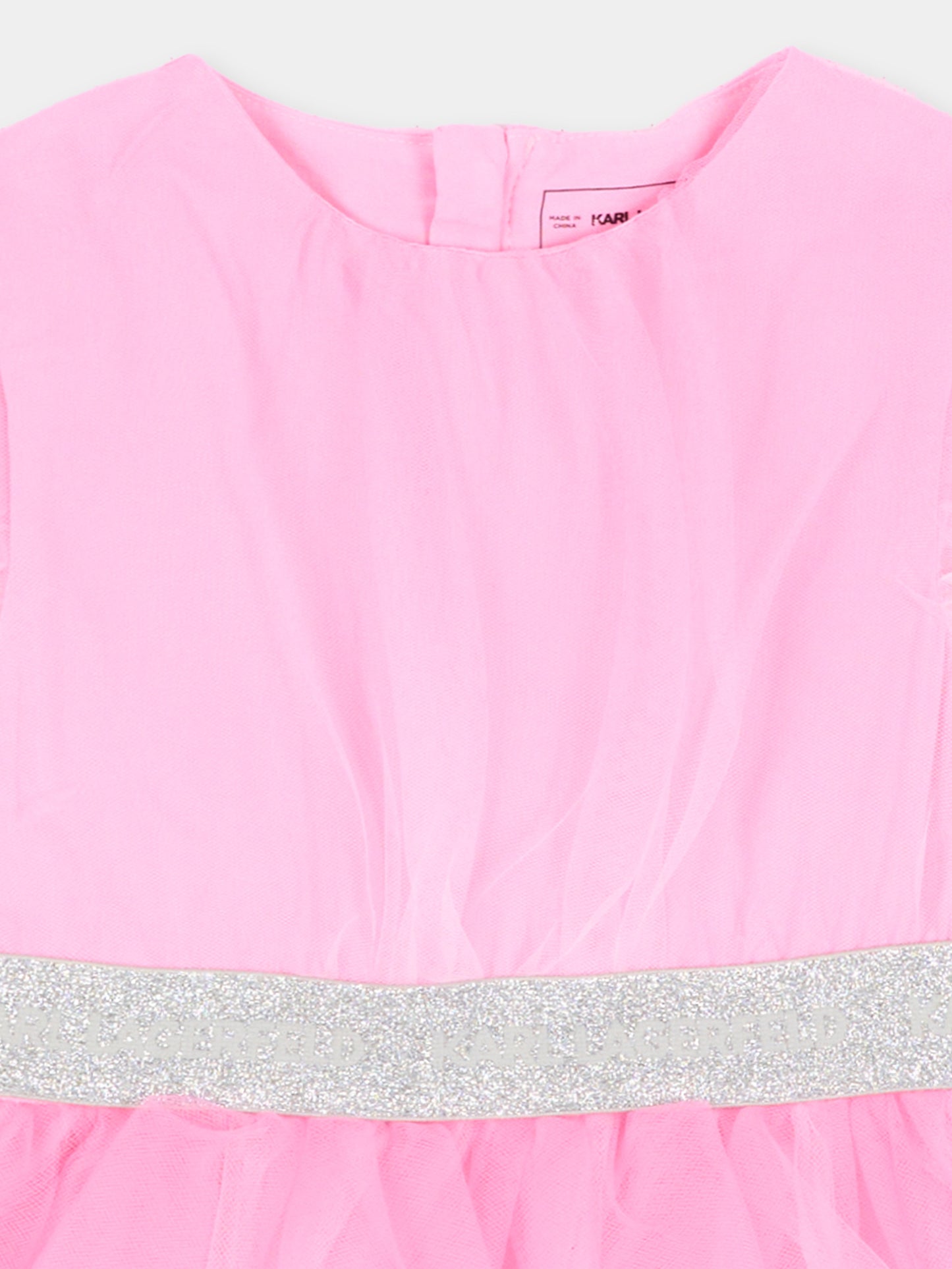 Abito elegante rosa per neonata con logo,Karl Lagerfeld Kids,Z31288 47U
