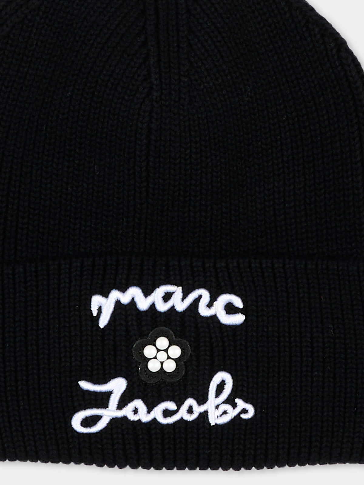 Berretto nero per bambina con logo,Marc Jacobs,W61087 09B