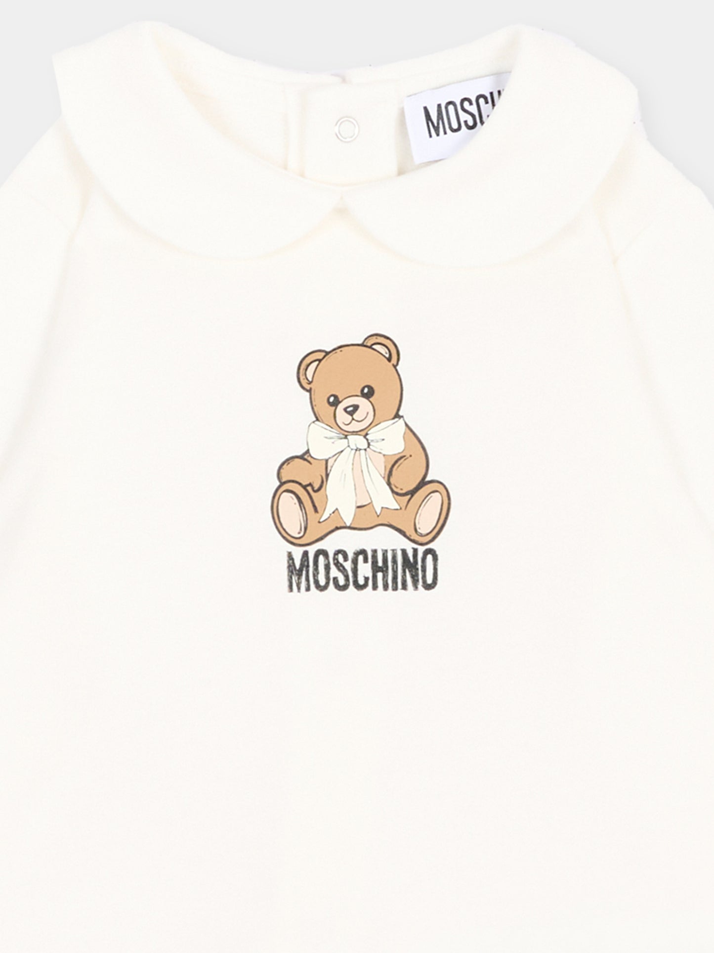 Set tutina avorio per neonati con Teddy Bear,Moschino Kids,MNY08B LCA40 10063