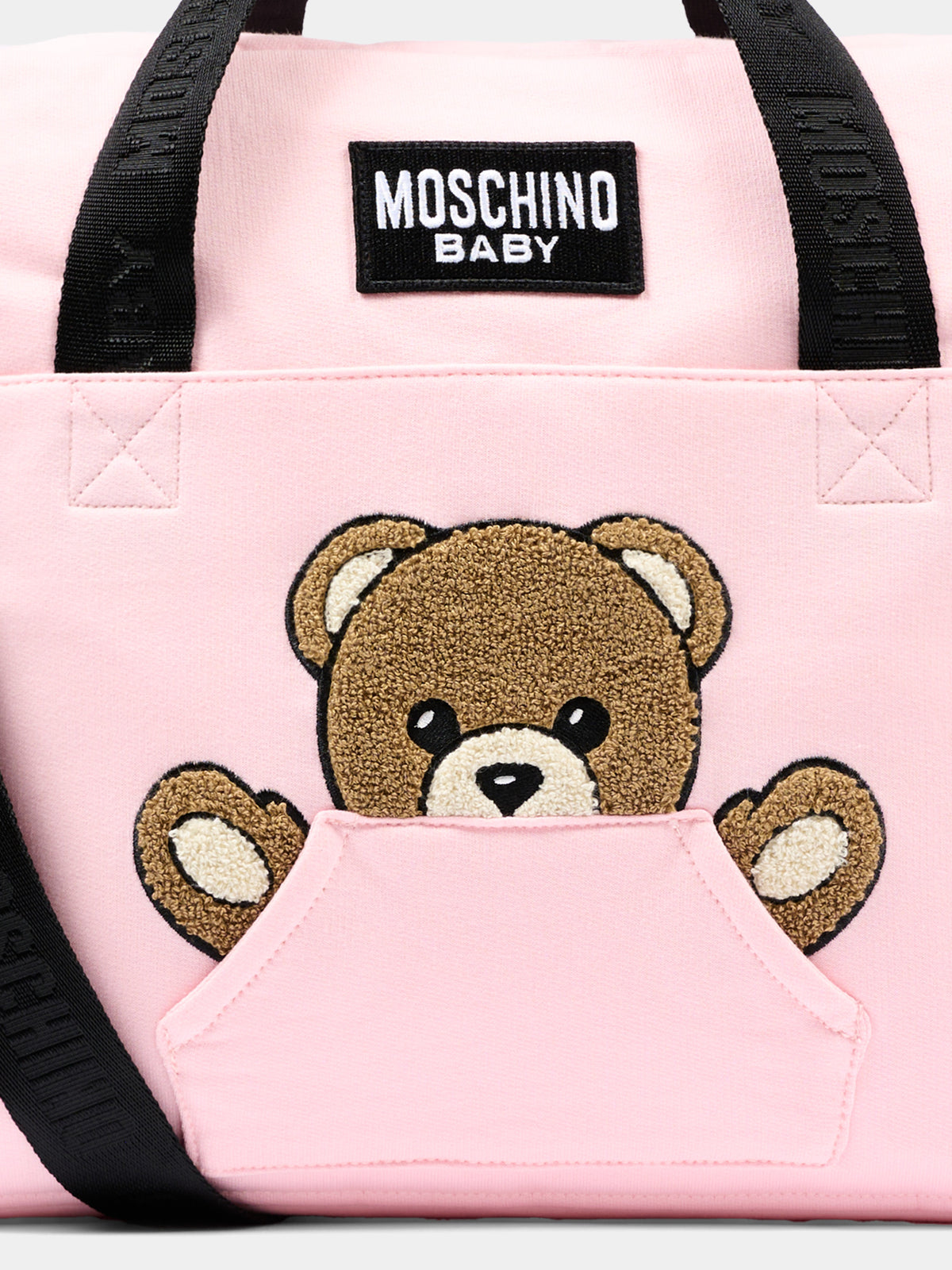 Borsa mamma rosa per neonata con Teddy Bear,Moschino Kids,MUX062 LCA93 50209