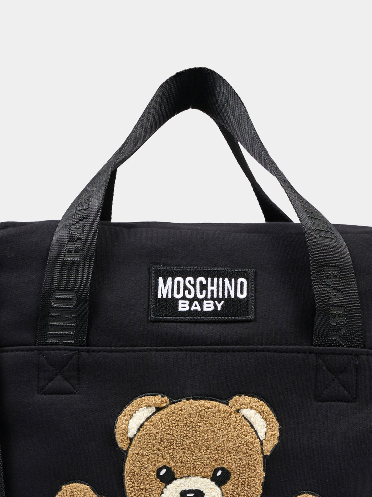 Borsa mamma nera per neonati con Teddy Bear,Moschino Kids,MUX062 LCA93 60100