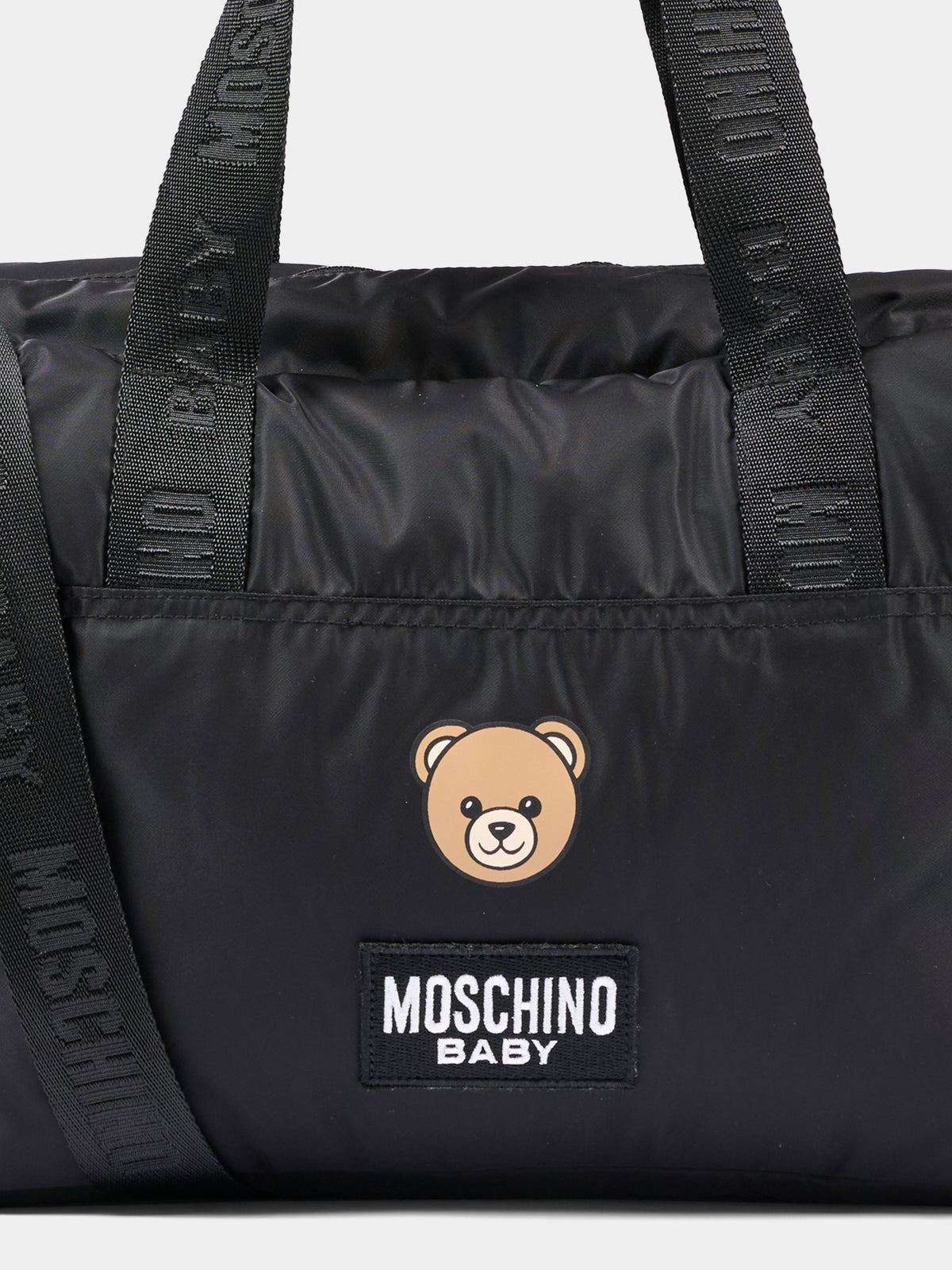 Borsa mamma nera per neonati con logo,Moschino Kids,MUX068 L3A89 60100