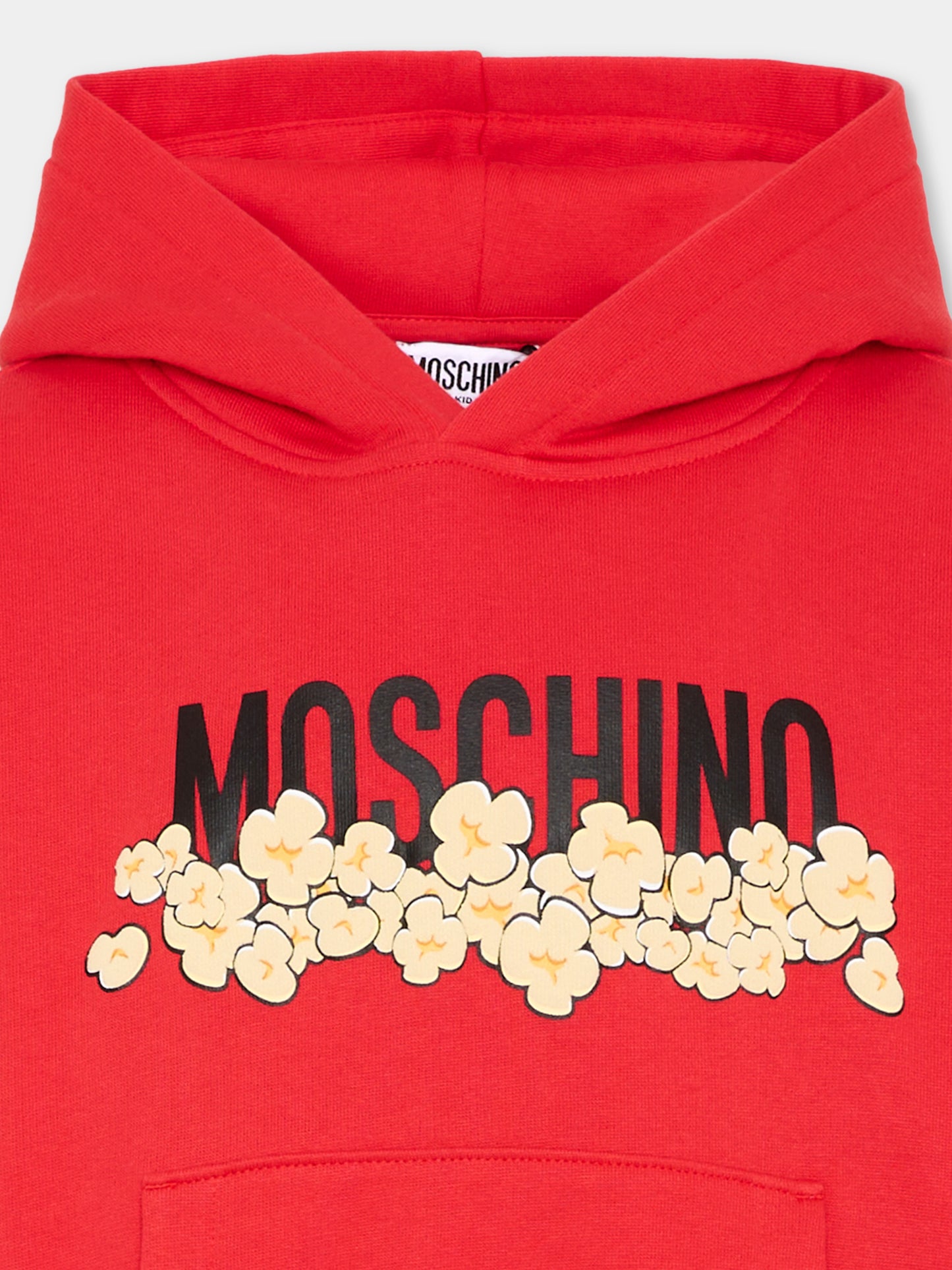 Felpa rossa per bambino con logo,Moschino Kids,HUF09Z LCA83 50109