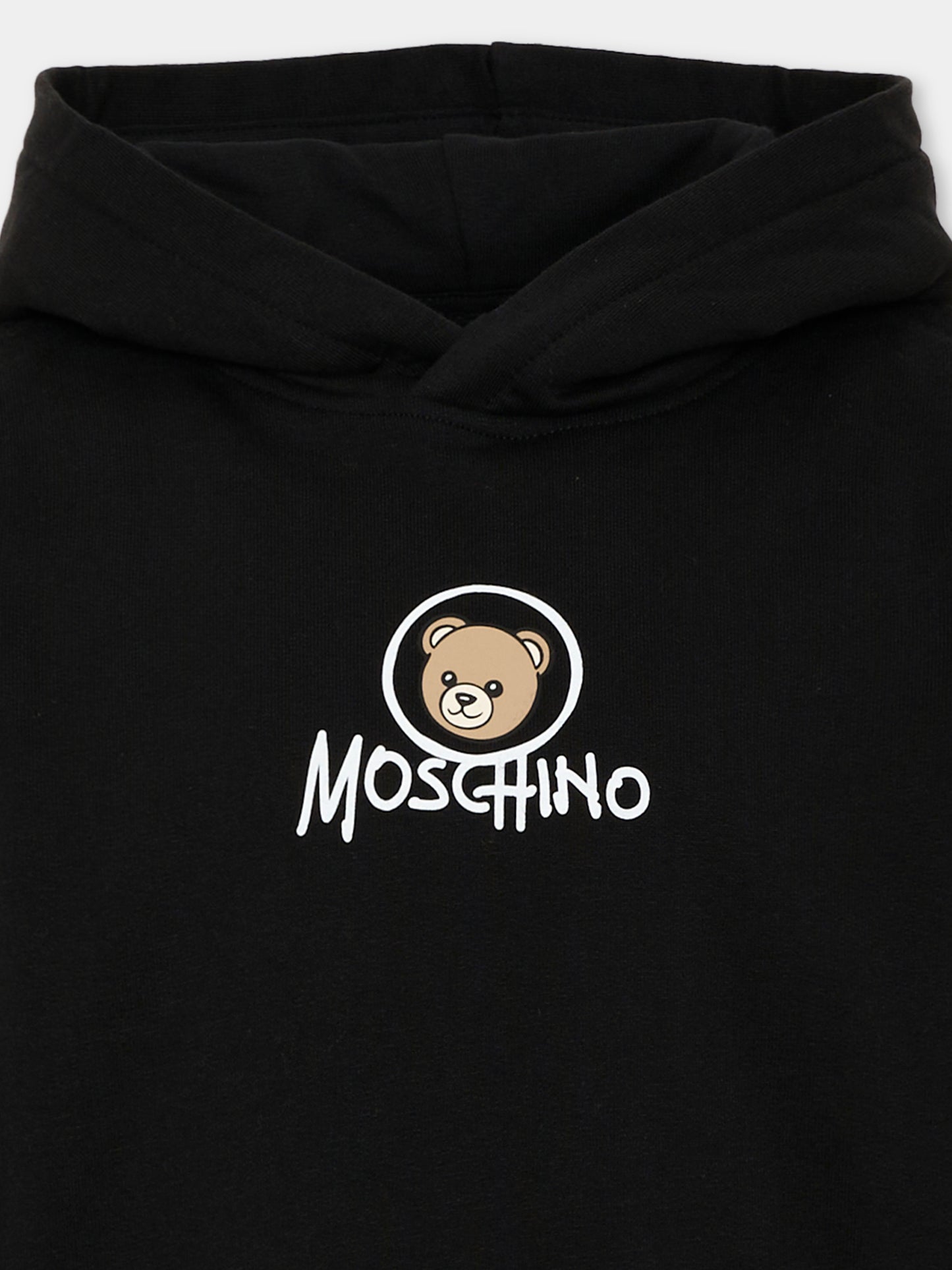 Felpa nera per bambini con Teddy Bear,Moschino Kids,HUF0A7 LCA83 60100