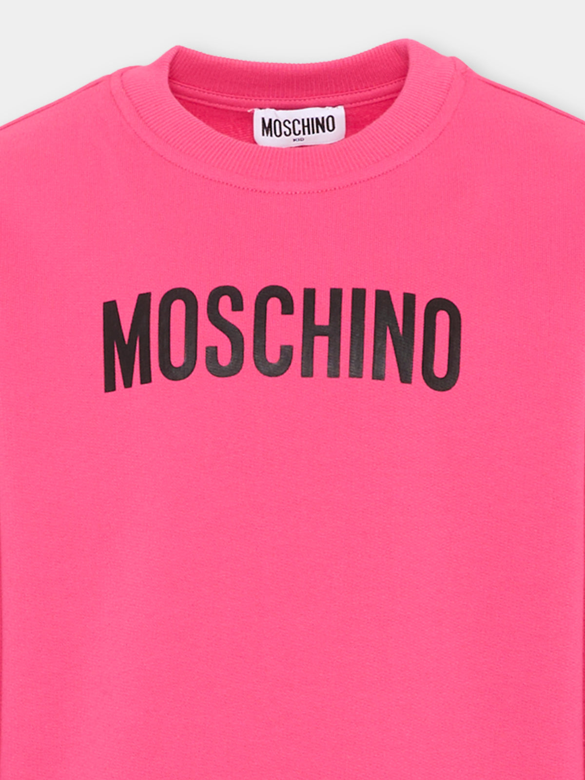 Completo sportivo lungo fucsia per bambina con logo,Moschino Kids,HUK04S LCA93 51450
