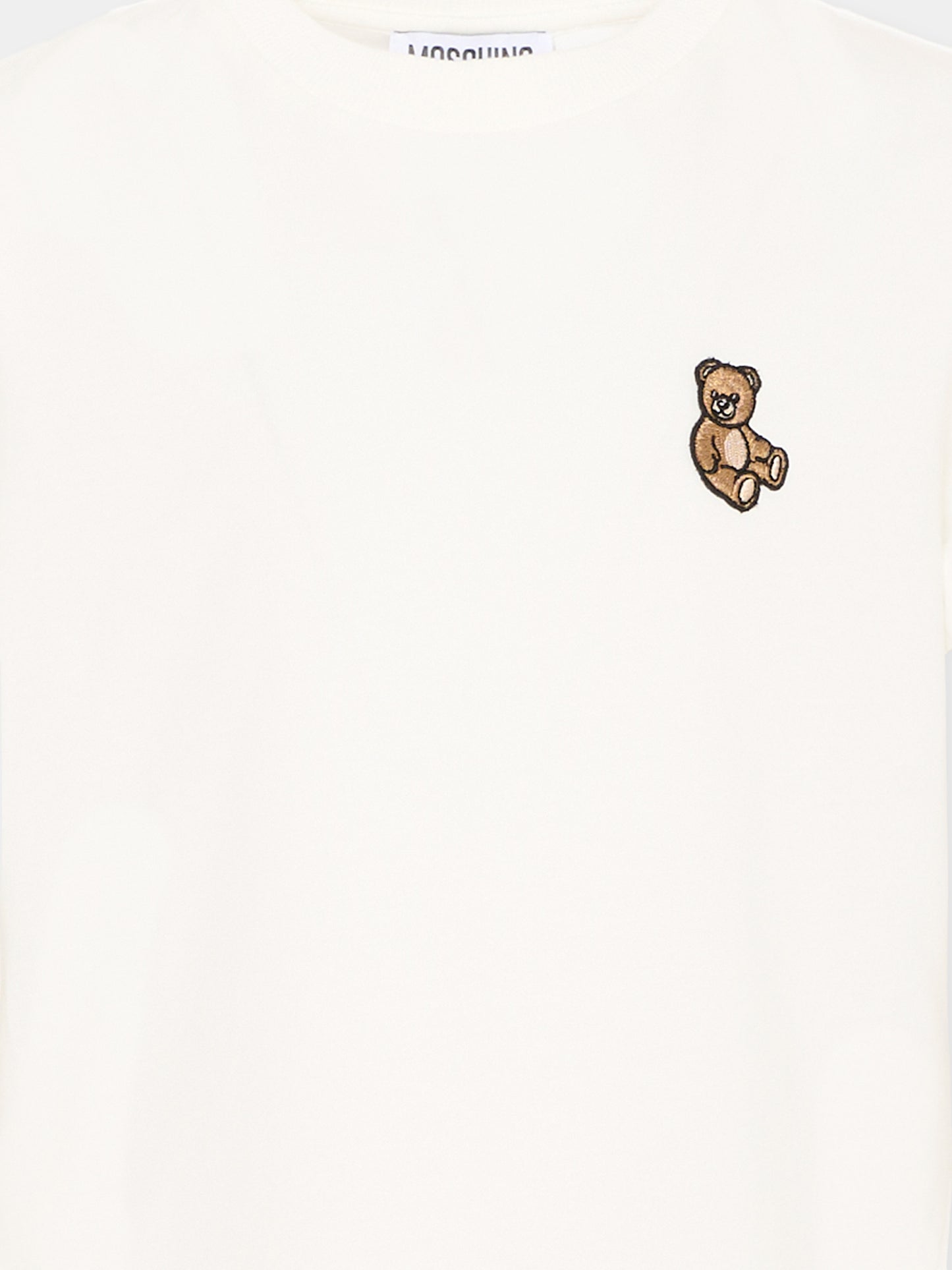 T-Shirt avorio per bambini con Teddy Bear,Moschino Kids,HRM058 LAA10 10063