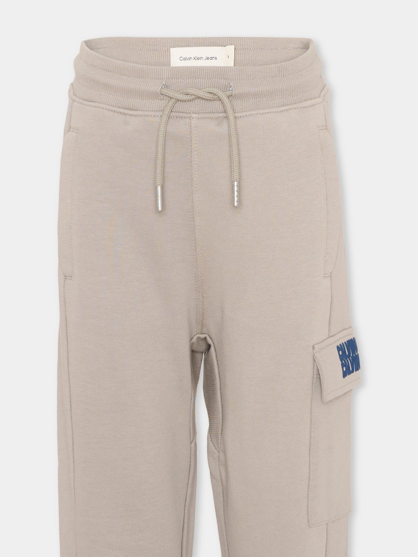 Pantaloni sportivi beige per bambino,Calvin Klein Kids,IB0IB02522 PDN