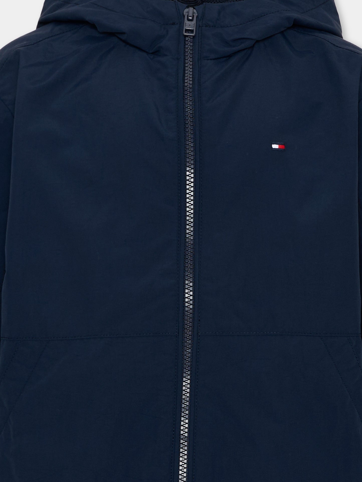 Giacca a vento blu per bambini logo,Tommy Hilfiger Junior,KB0KB09737 C1G