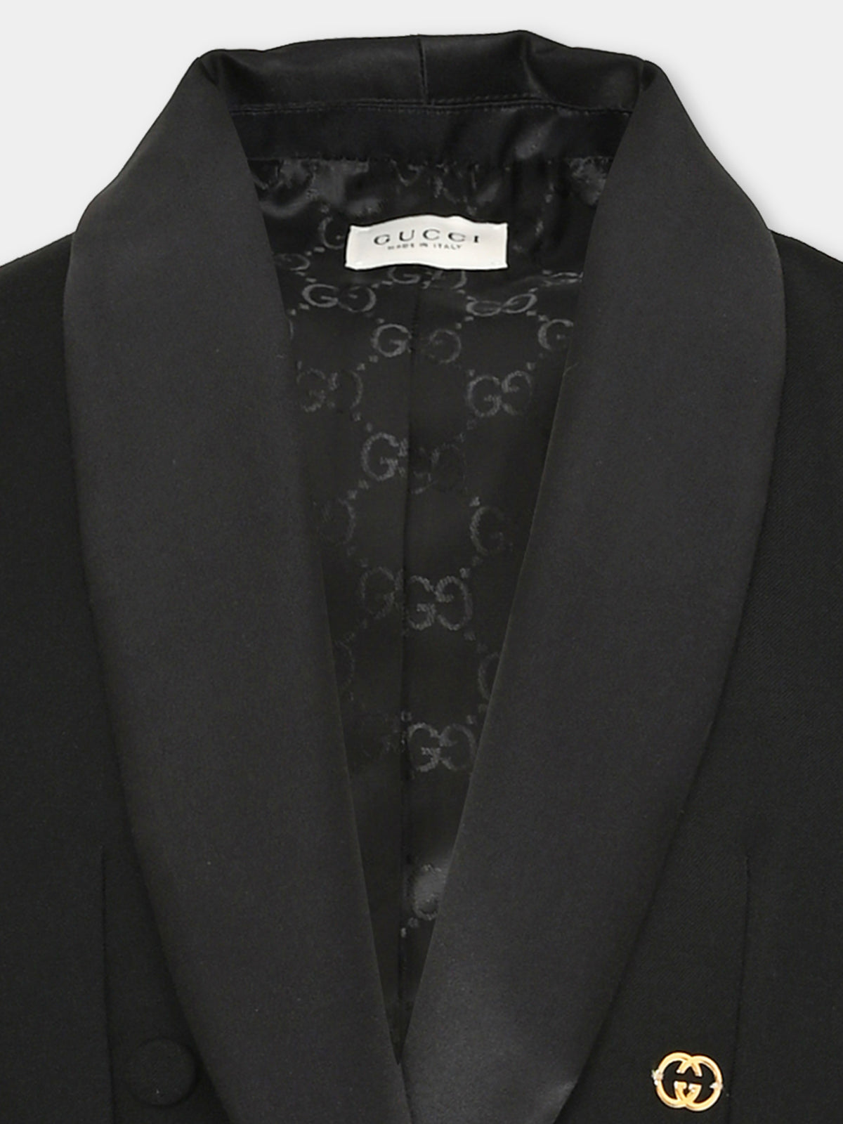 Giacca nera per bambino con logo,Gucci Kids,863911 XWA84 1000