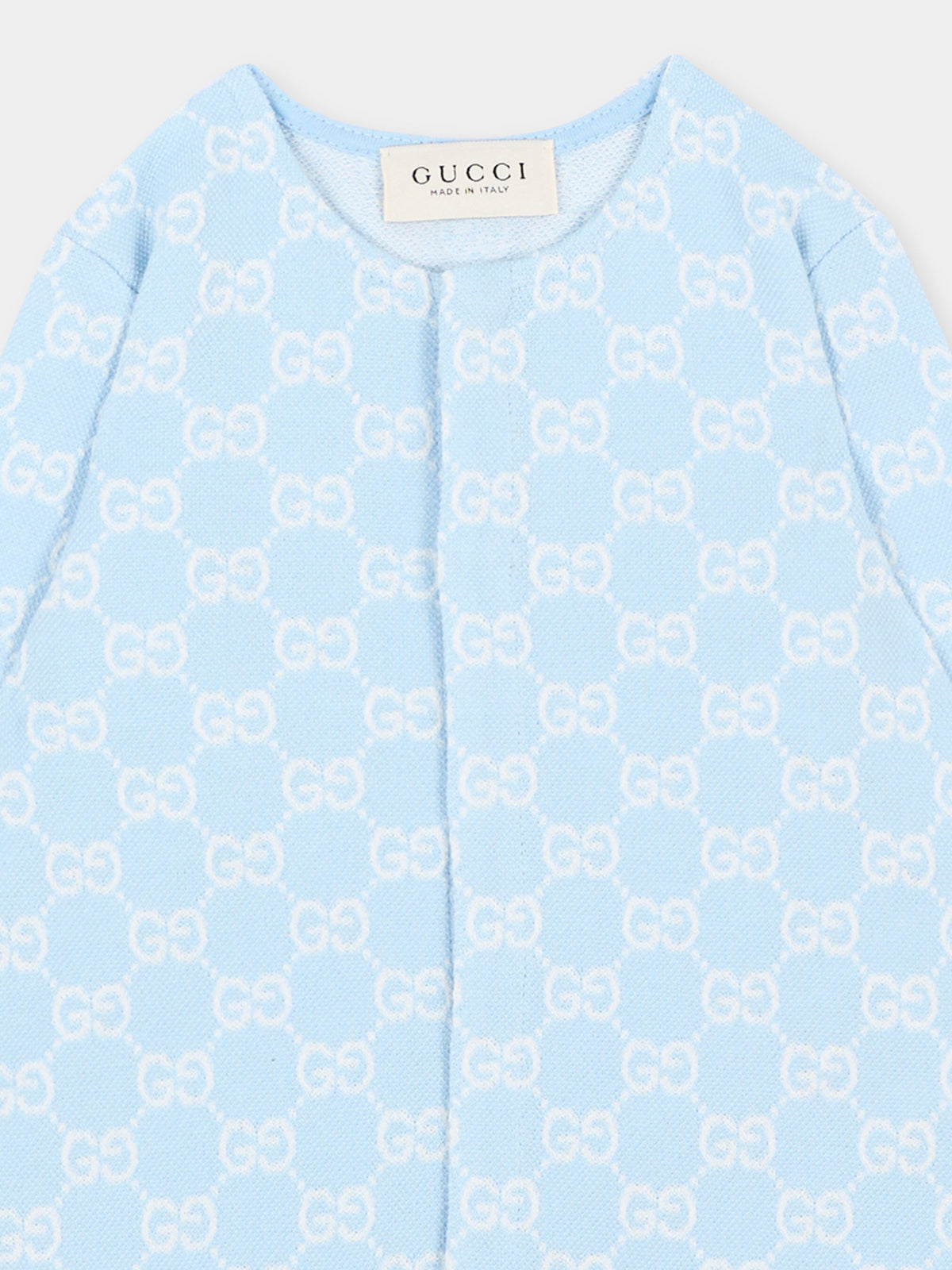 Set Tutina celeste per neonato monogramma GG,Gucci Kids,870882 XJHA9 4914