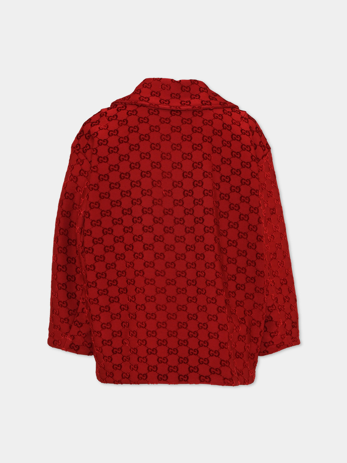 Cappotto rosso per bambina GG,Gucci Kids,828849 XJHD5 6062