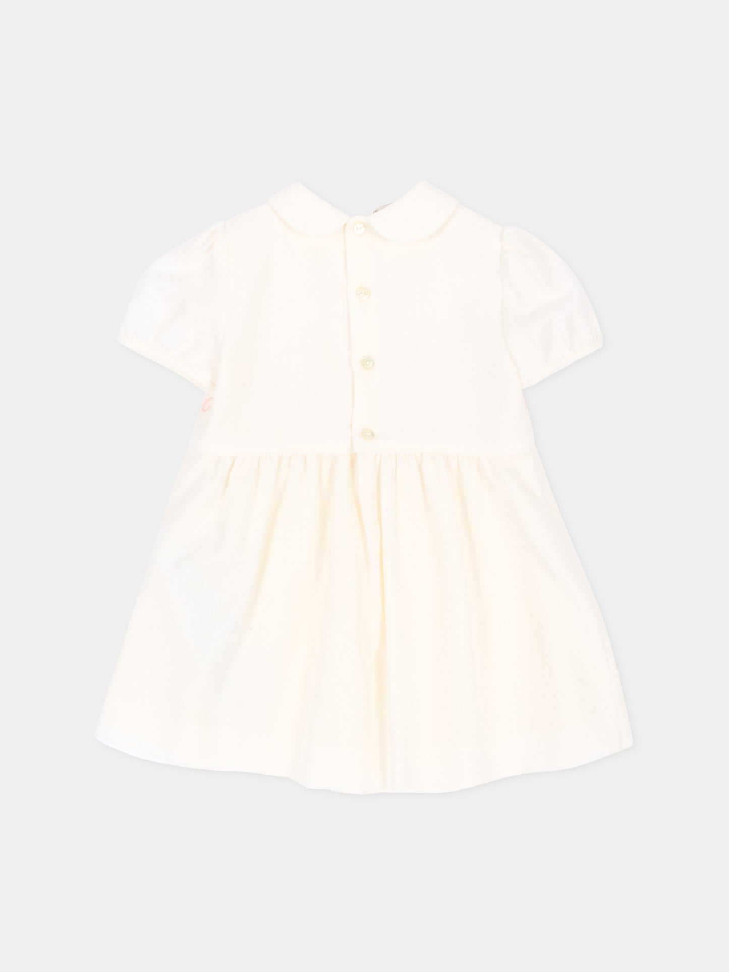 Abito elegante avorio per neonata con monogram GG,Gucci Kids,866851 ZAI9G 9172