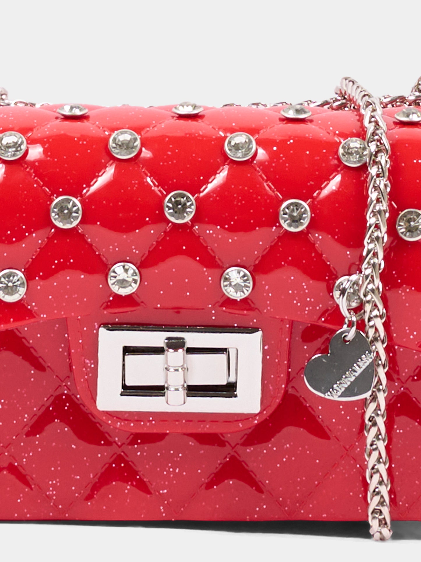 Borsa elegante rossa per bambina con strass,Monnalisa,17H000 8726 0043