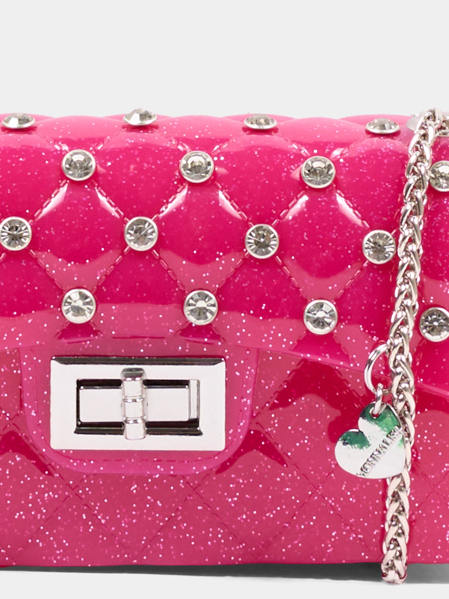 Borsa elegante fucsia per bambina con strass,Monnalisa,17H000 8726 0069