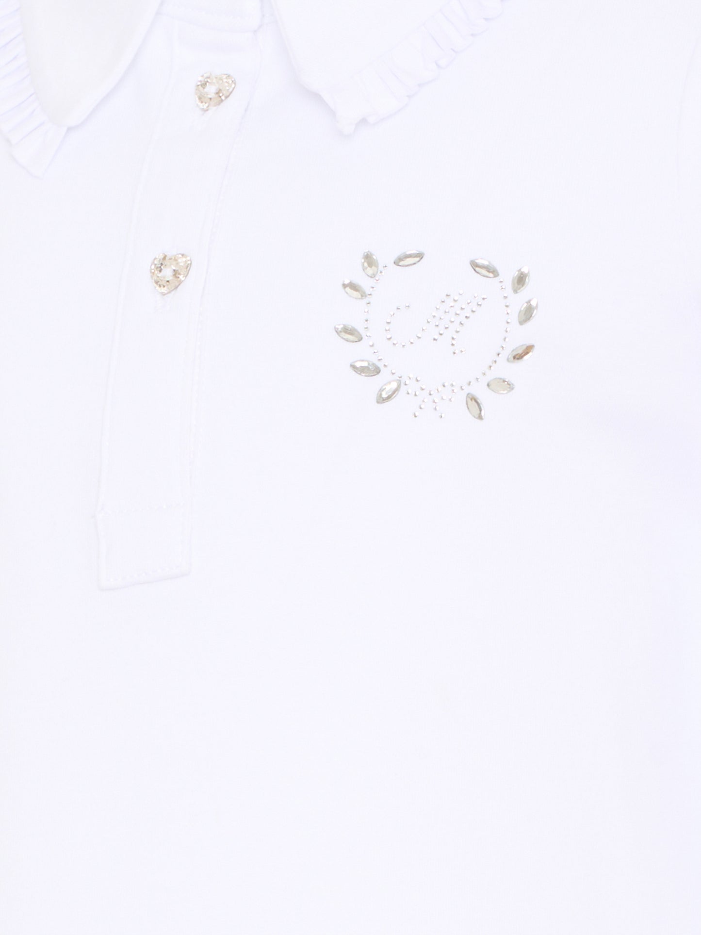 Polo bianca per bambina con logo,Monnalisa,18HOZZ 8201 0099