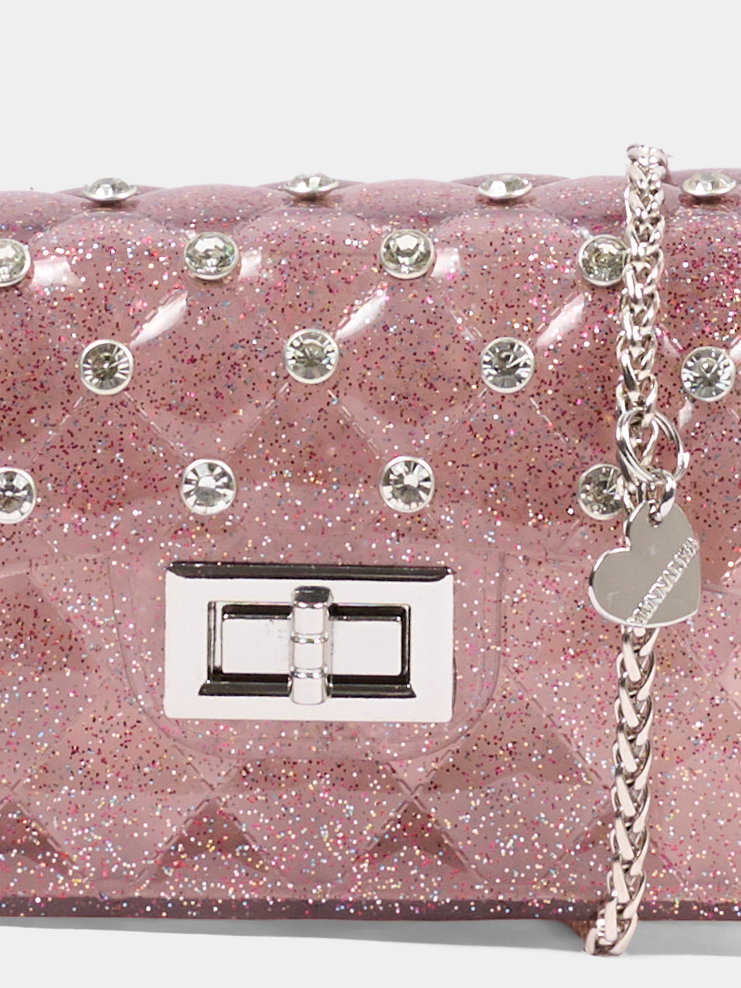 Borsa elegante rosa per bambina con strass,Monnalisa,17H000 8726 094F