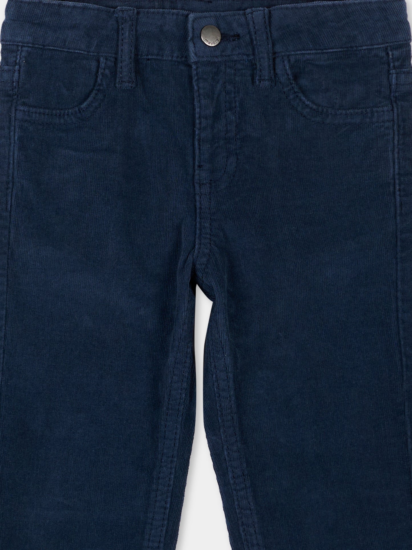 Pantaloni casual blu per neonato con patch logo,Mayoral,542 039
