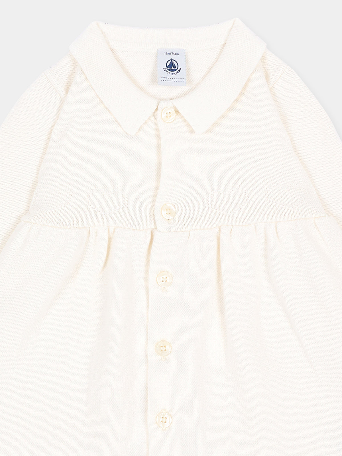 Vestito avorio per neonata,Petit Bateau,A0GIO 01