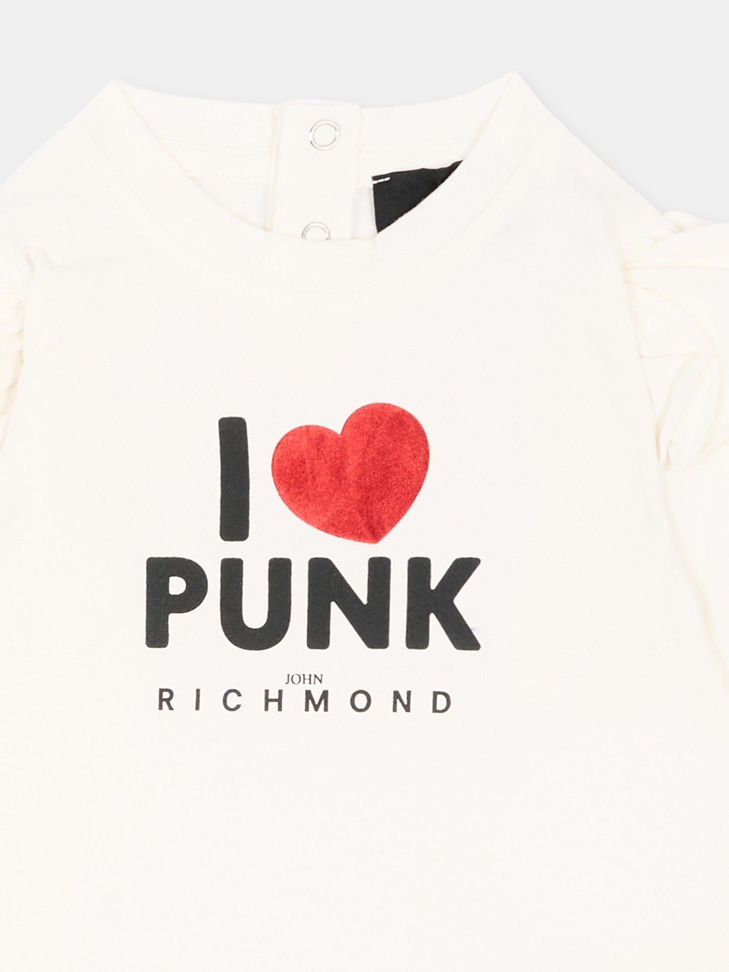 Body avorio per neonata con logo,Richmond,RIA26139BD OFF-WHITE OFF-WHITE