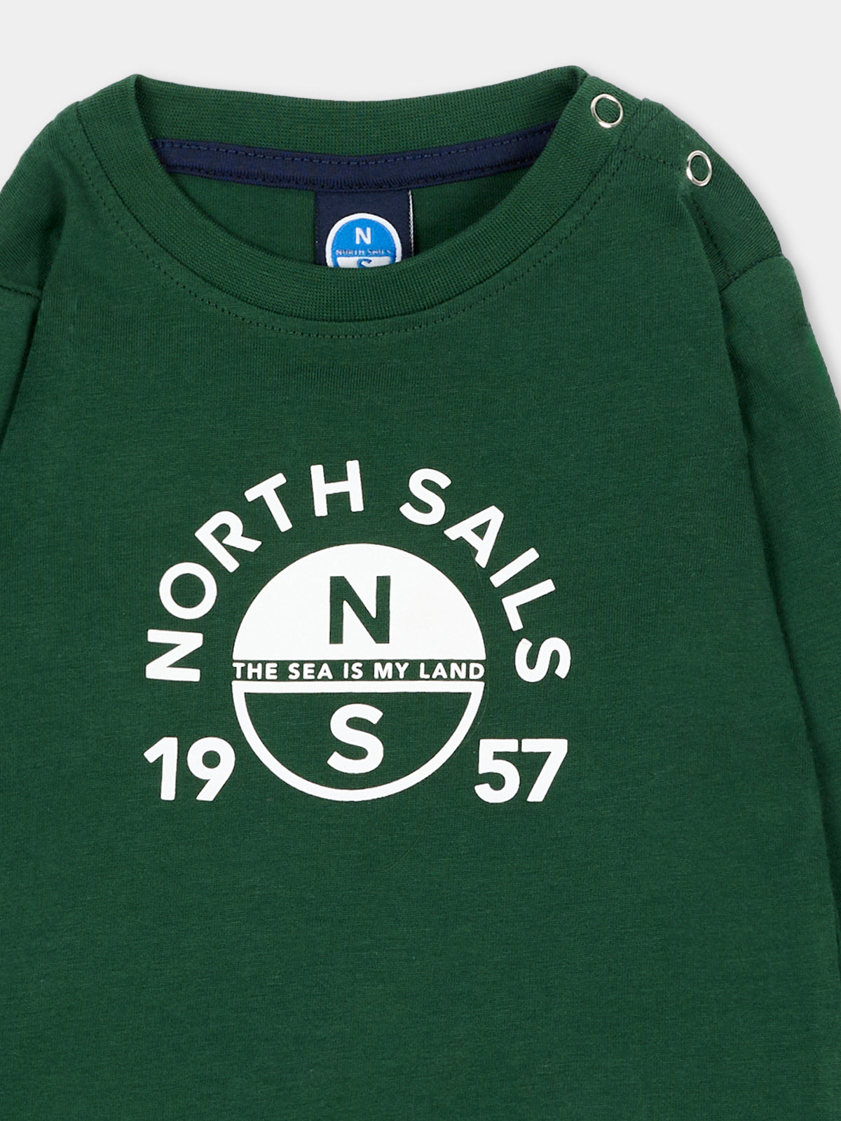 T-shirt a manica lunga verde per neonato,North Sails,NIA26008TS GREEN