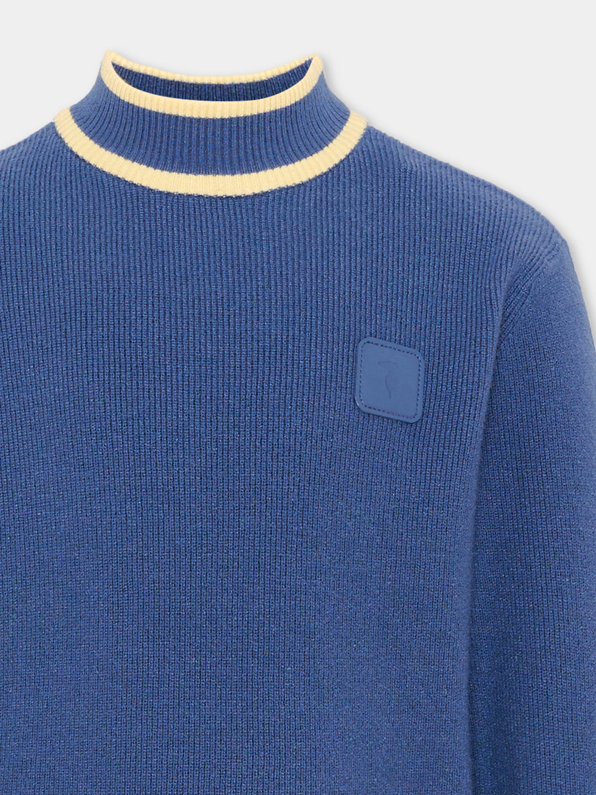 Dolcevita blu per bambino con patch logo,Trussardi Junior,TBA26061MA AVIO AVIO