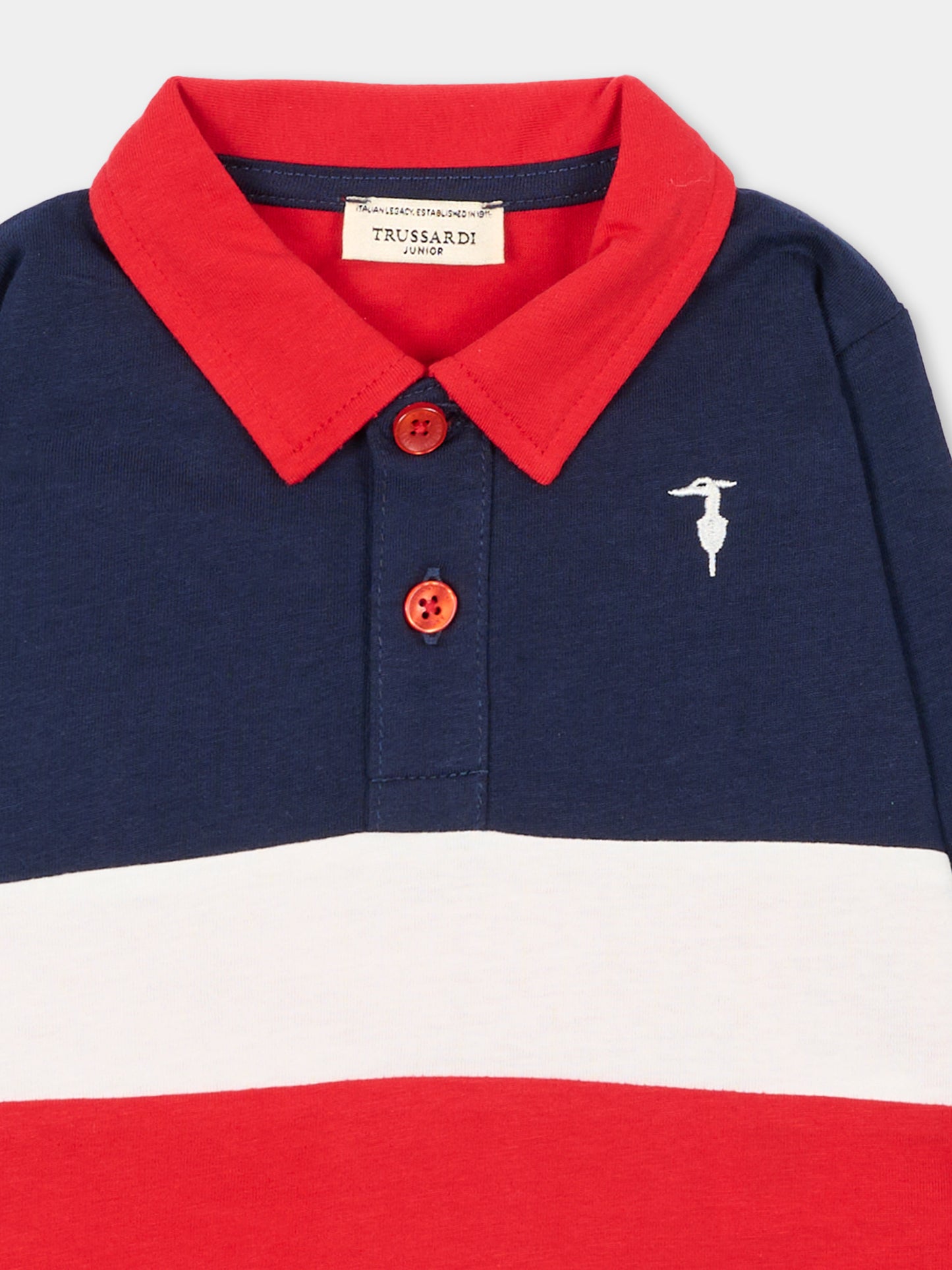 Polo a manica lunga rossa per neonato,Trussardi Junior,TIA26053PO RED_C/B/OW RED CHERRY