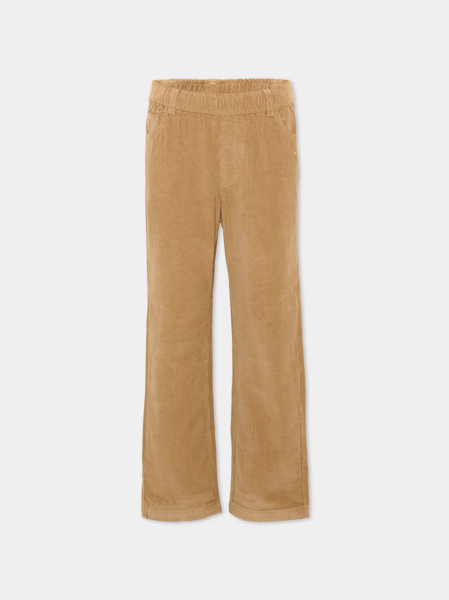 Pantaloni beige per bambino in velluto