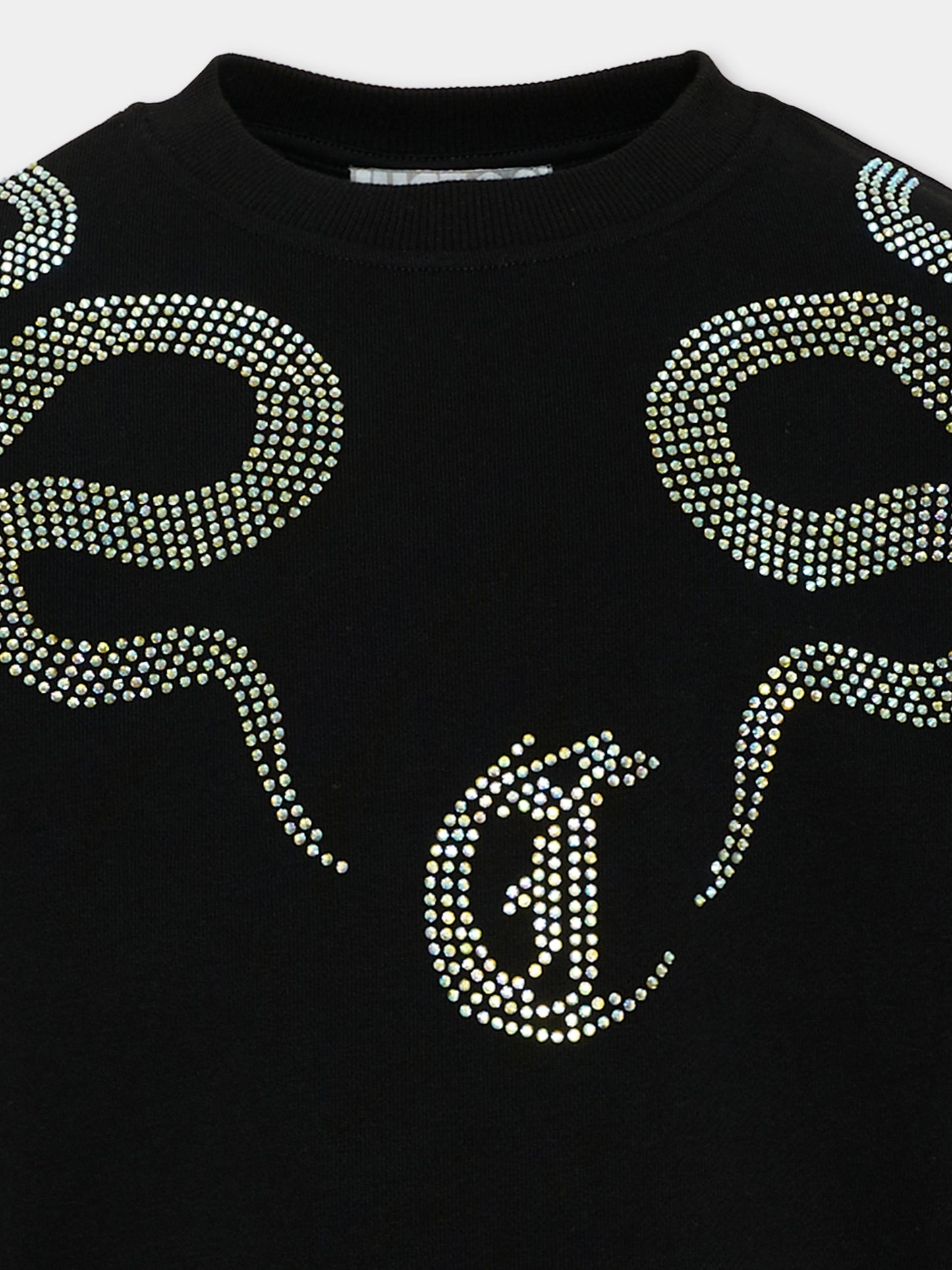 Felpa nera per bambina con logo,Just Cavalli Kids,JGA26040FE BLACK BLACK