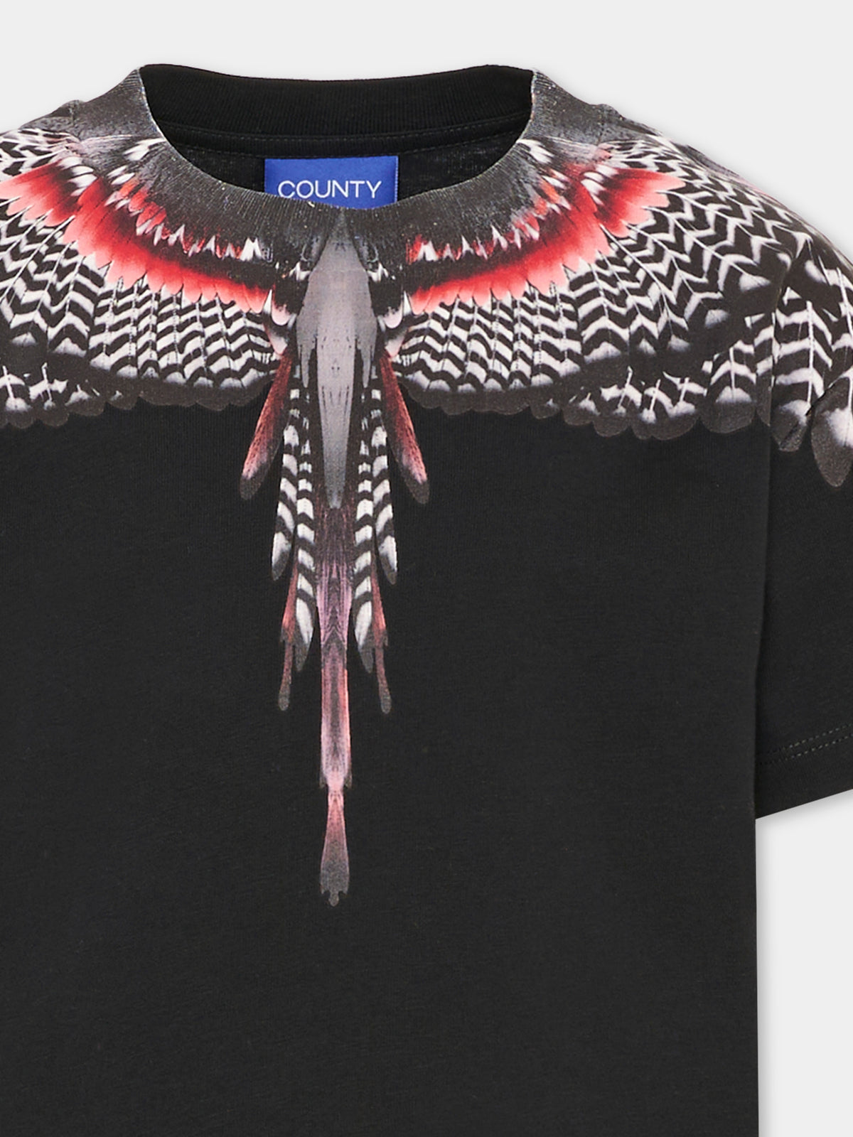 T-shirt nera per bambino con ali,County Of Milan Kids,F6CMJBTH043 110