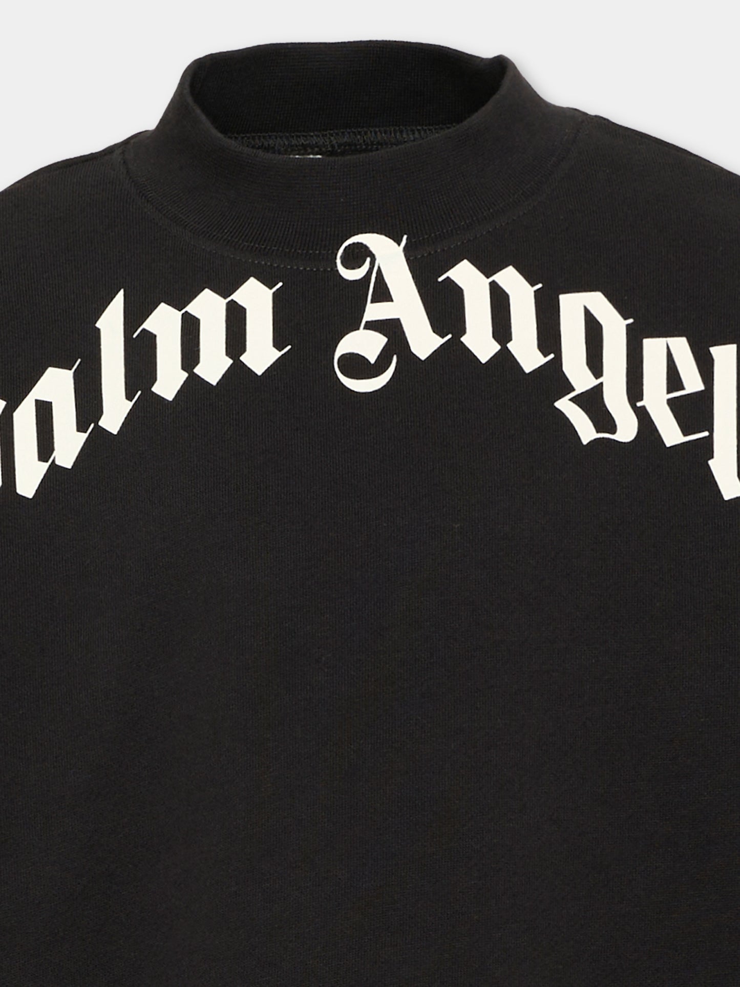 Felpa nera per bambini con logo,Palm Angels,F6PAJBSW014 110
