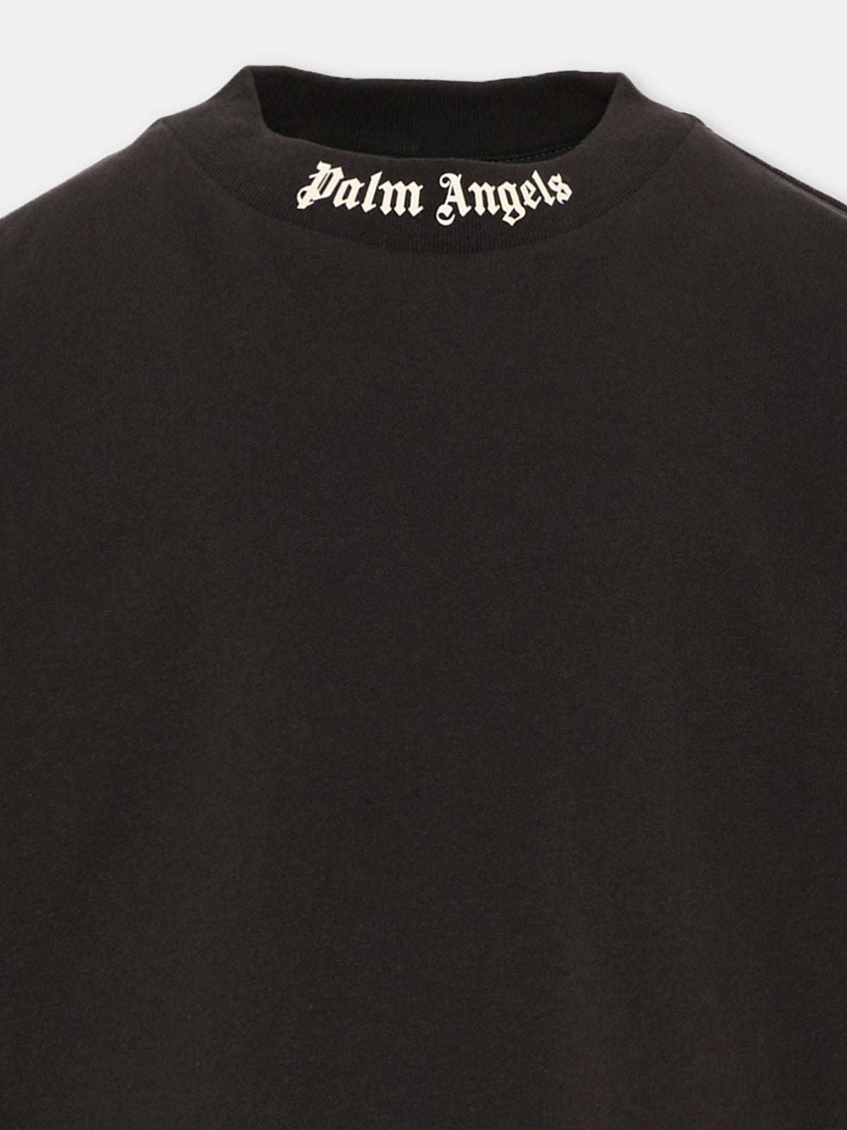 T-Shirt nera per bambini con logo,Palm Angels,F6PAJBTH012 110